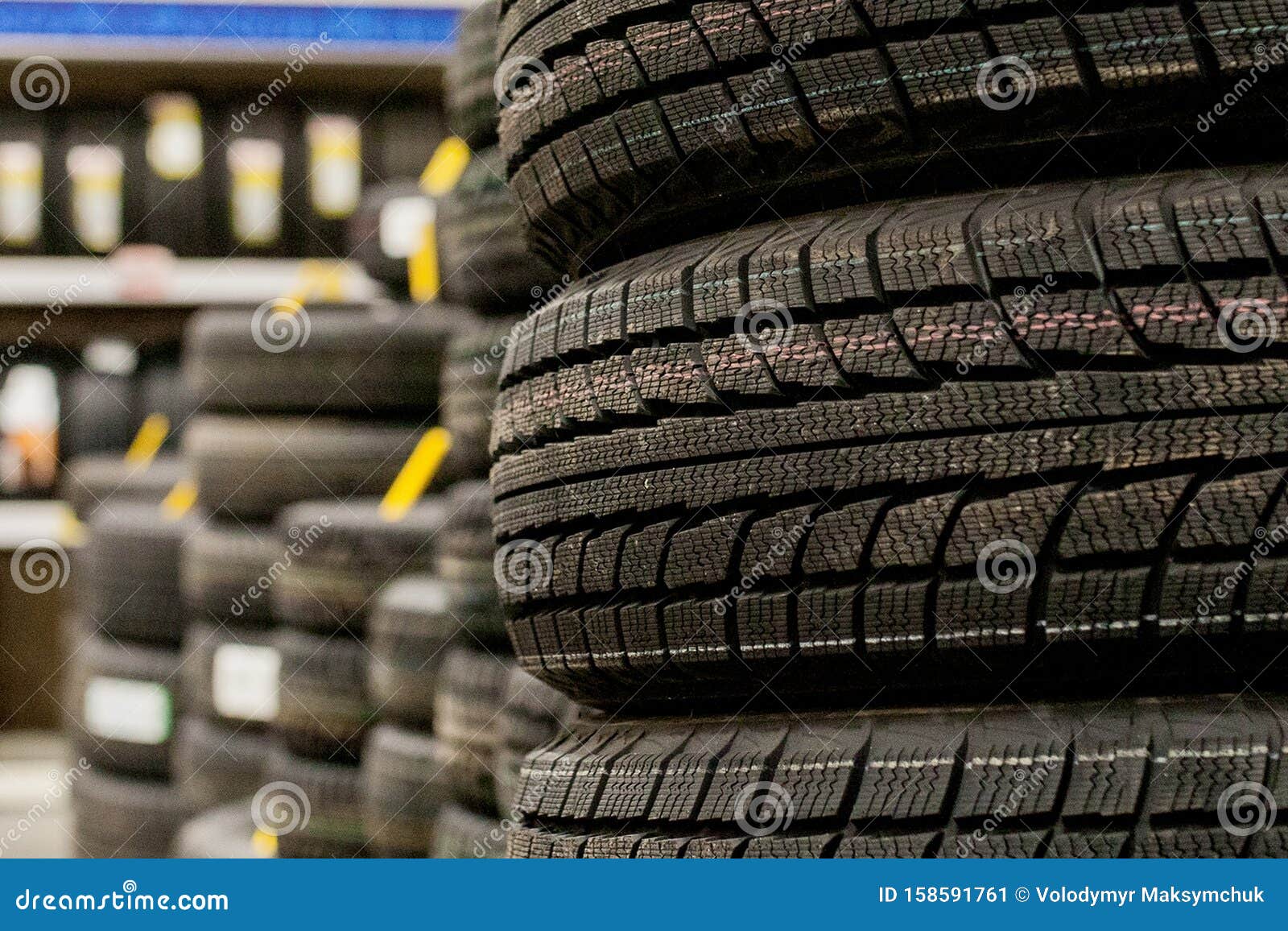 Car Tires and Wheels at Warehouse in Tire Store Stock Image Image of