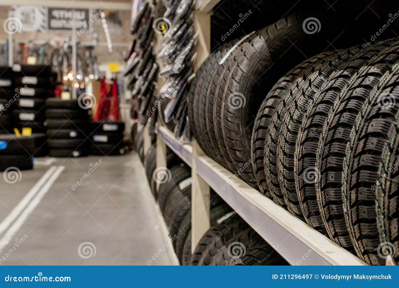 Car Tires and Wheels at Warehouse in Tire Store Stock Image Image of