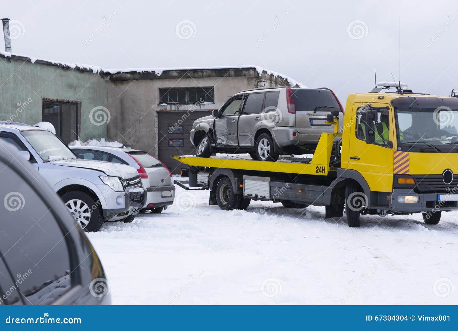 Car Towing To Service. Insurance Concept Stock Photo Image of action