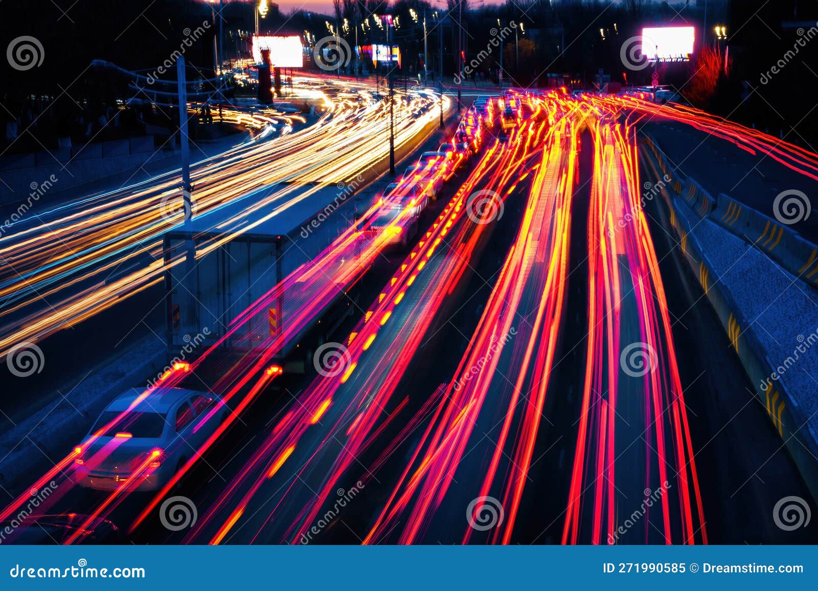 Car Traffic Light at Night City. Stock Image Image of speed, motion