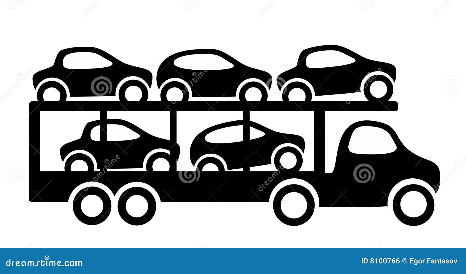 6 Car Hauler Clipart