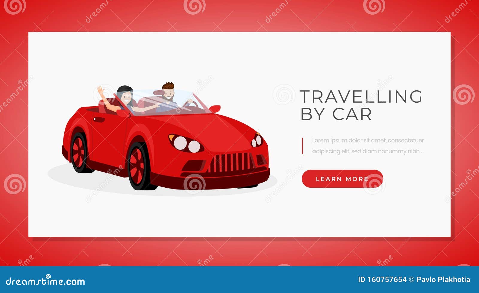 Car Traveling Web Banner Vector Template. Personal Transportation Regarding Automotive Gift Certificate Template