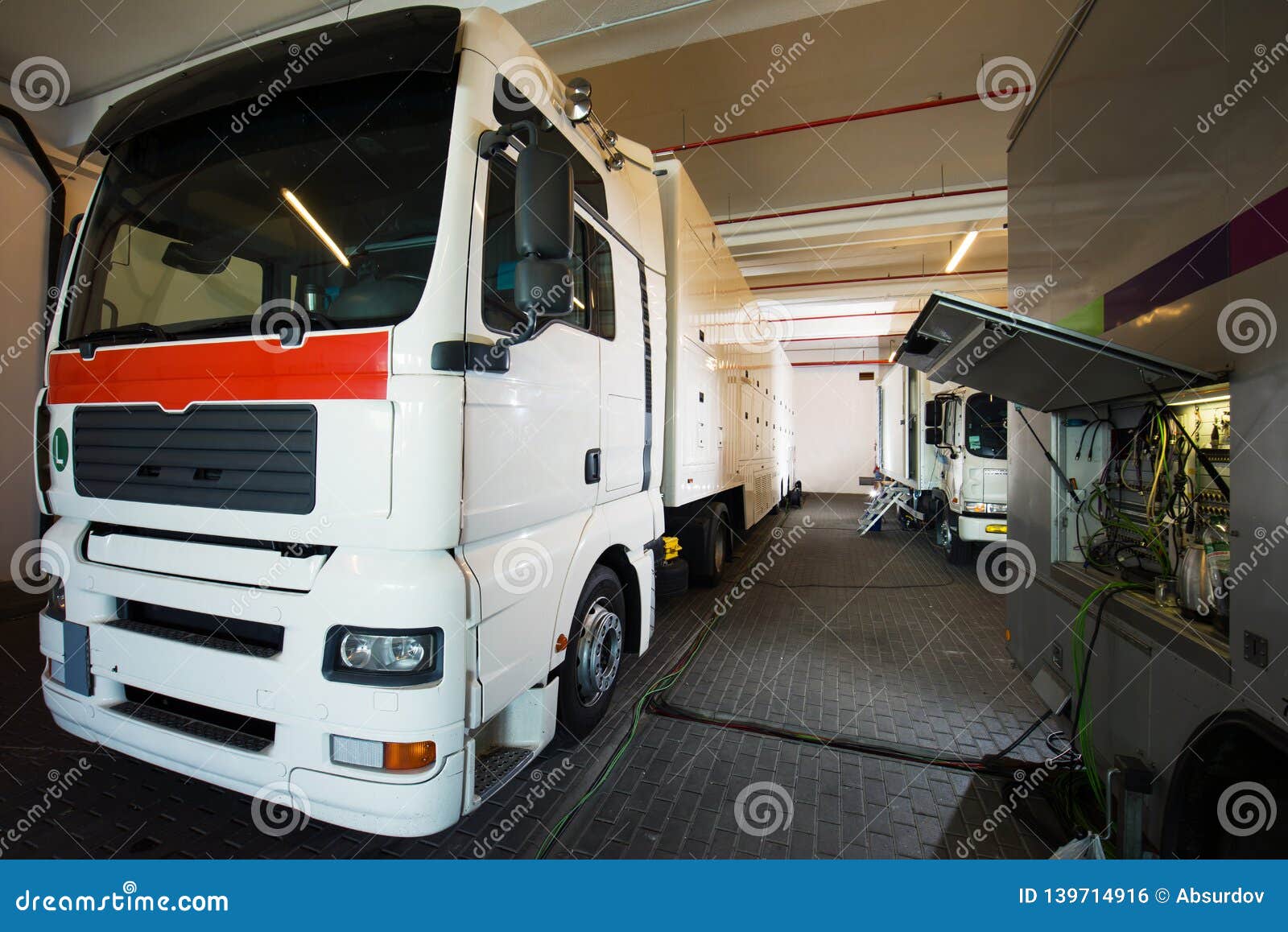 Car Truck Mobile Television Studio Stock Photo Image of reporter