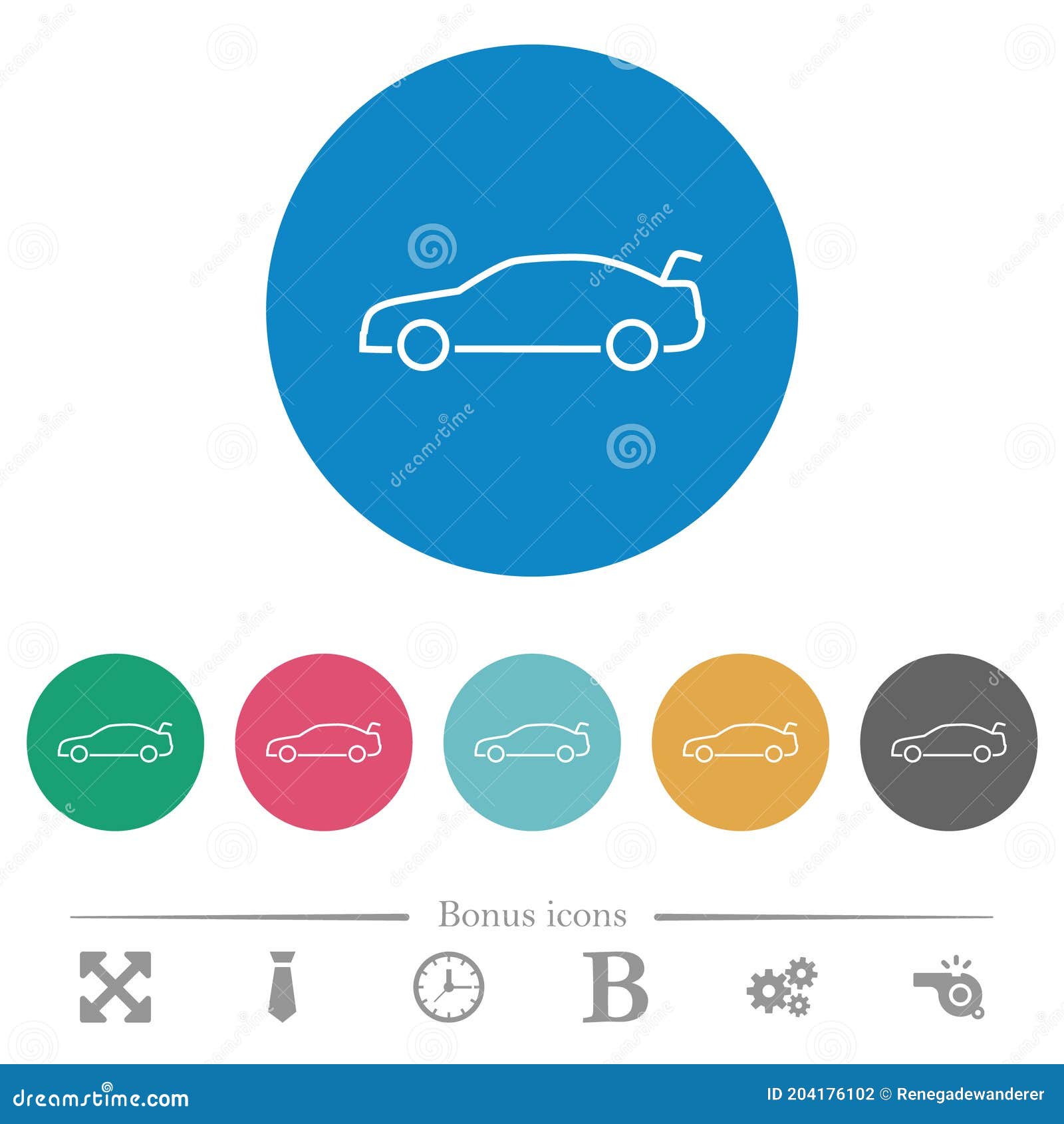 car trunk open dashboard indicator flat round icons