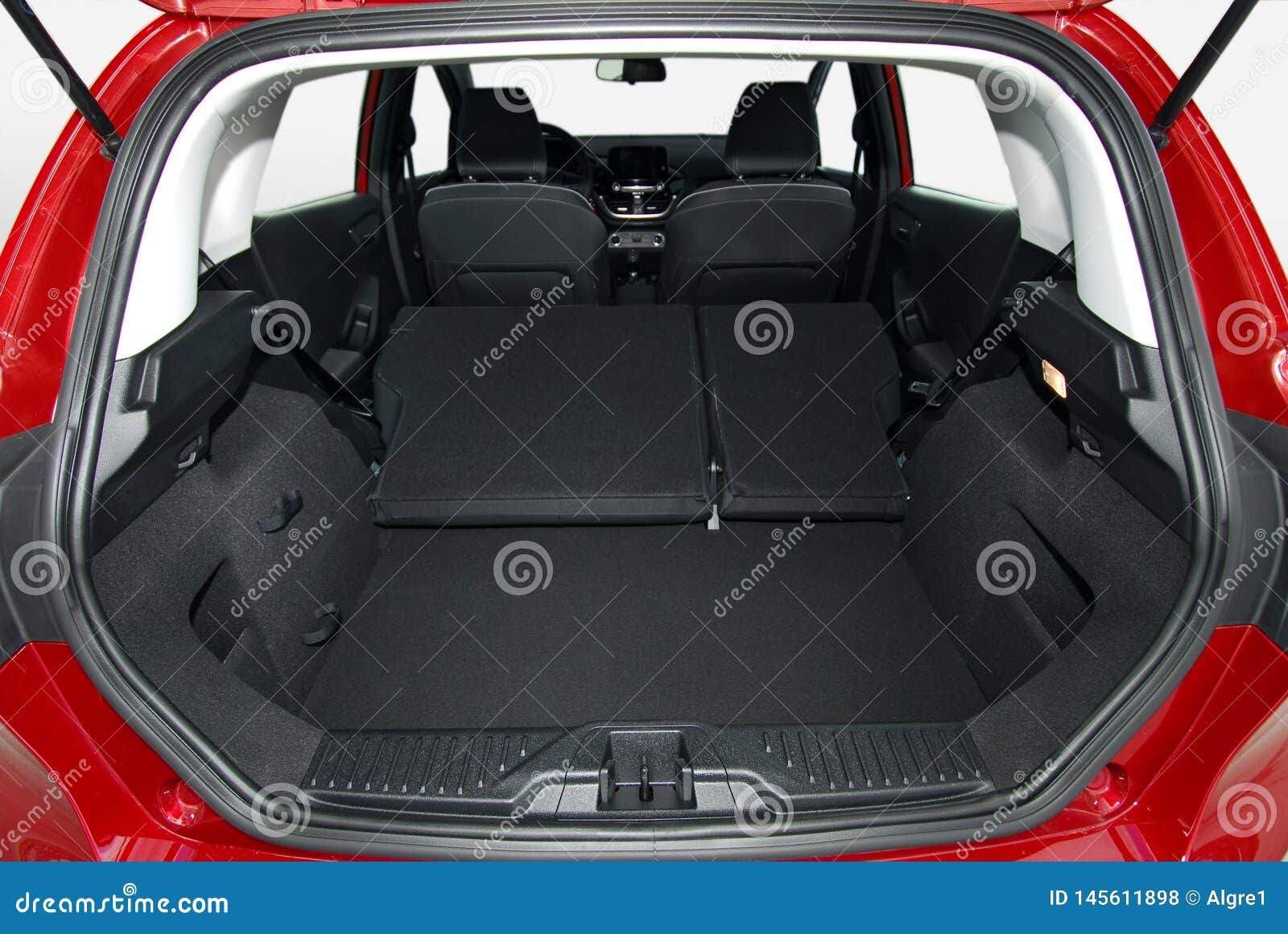Car Trunk with Rear Seats Folded Stock Photo Image of transport, open