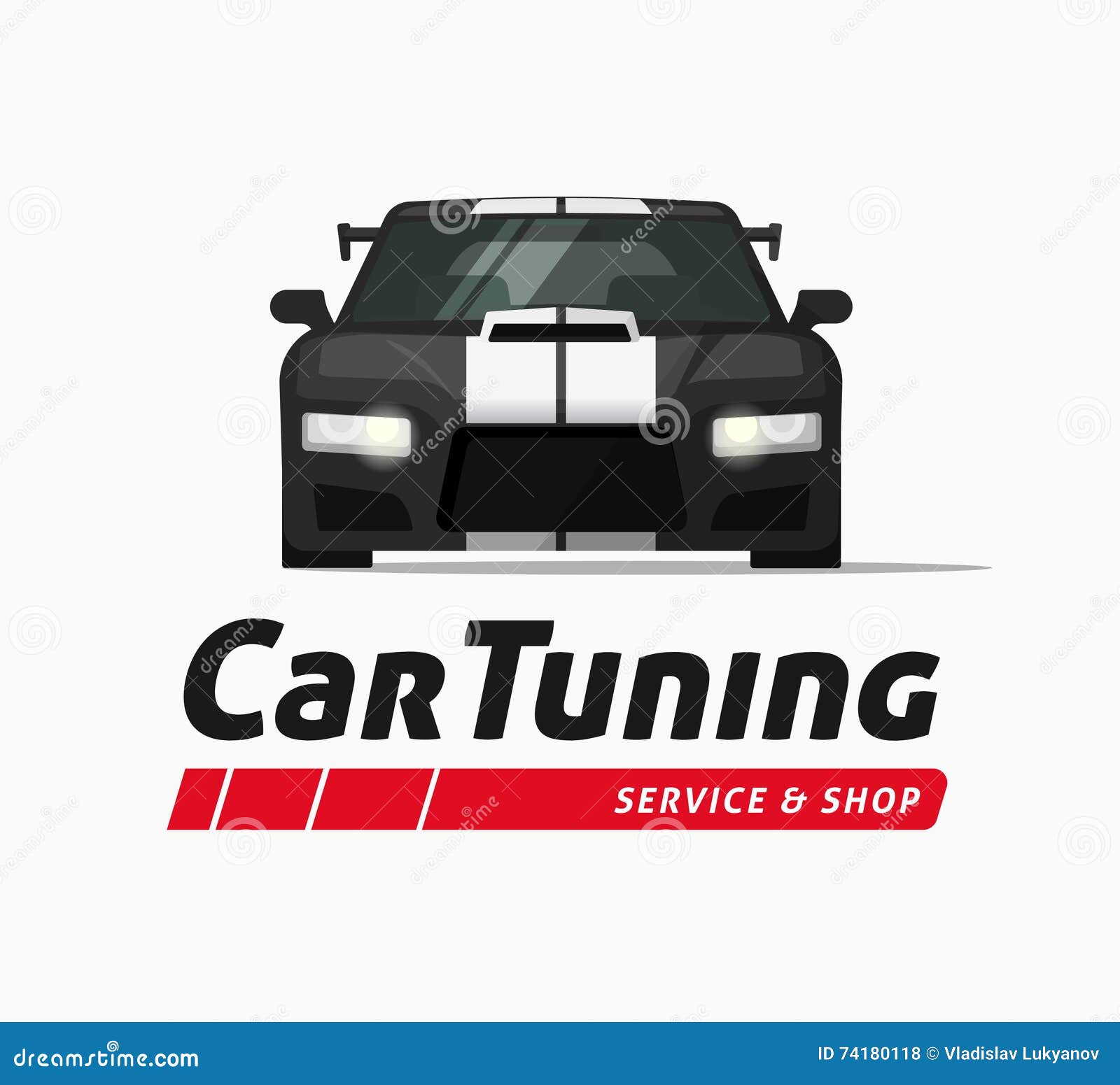 Car Tuning Shop Vector Banner, Sticker, Auto Service Centre Logo Stock  Vector - Illustration of motor, automobile: 74180118