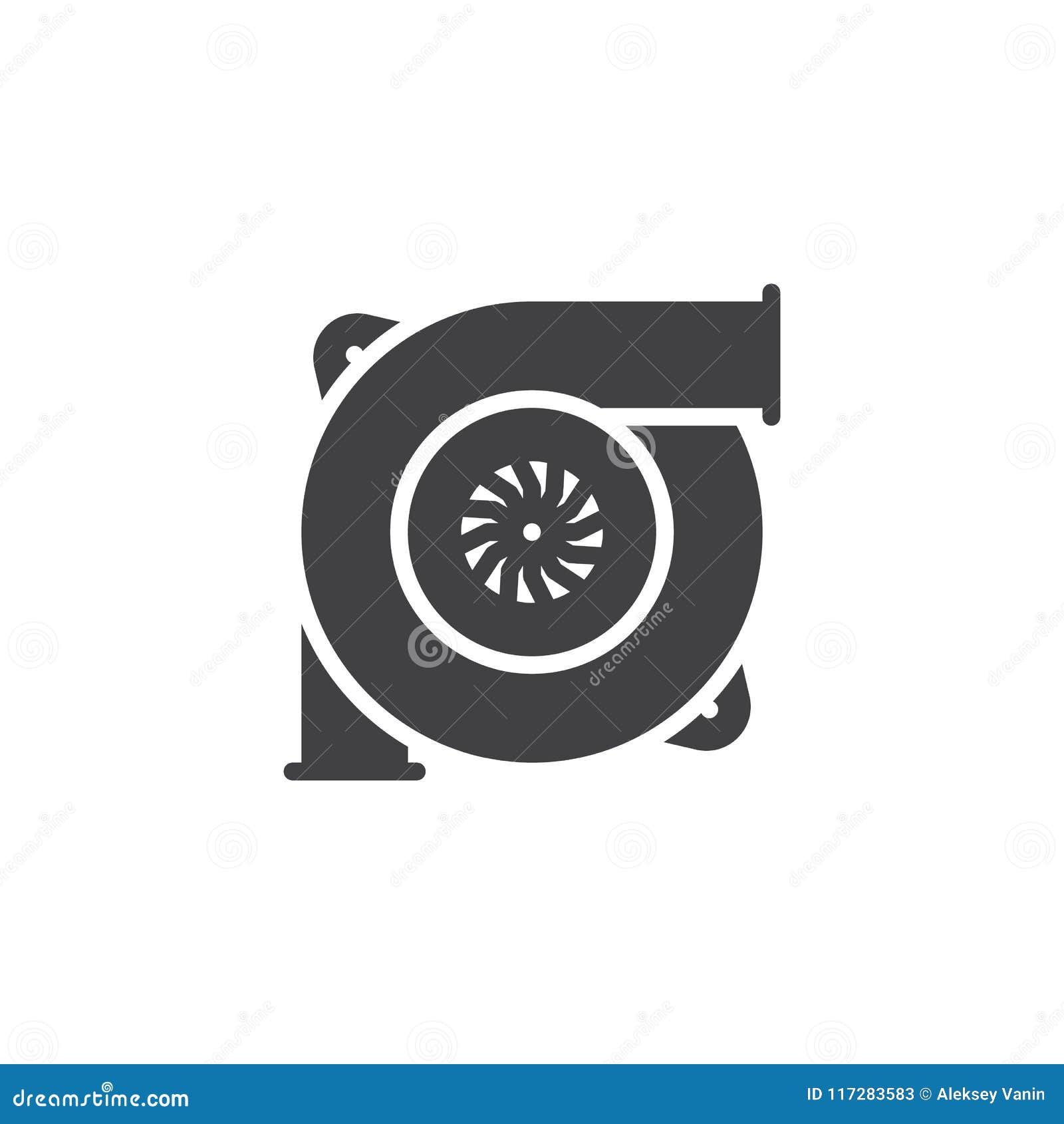 Turbocharger icon black sign with editable Vector Image