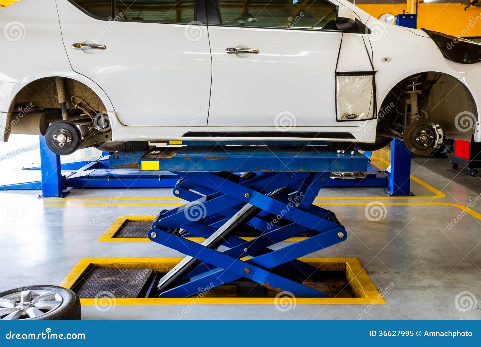 Car under repair. stock image. Image of intake, lever 36627995