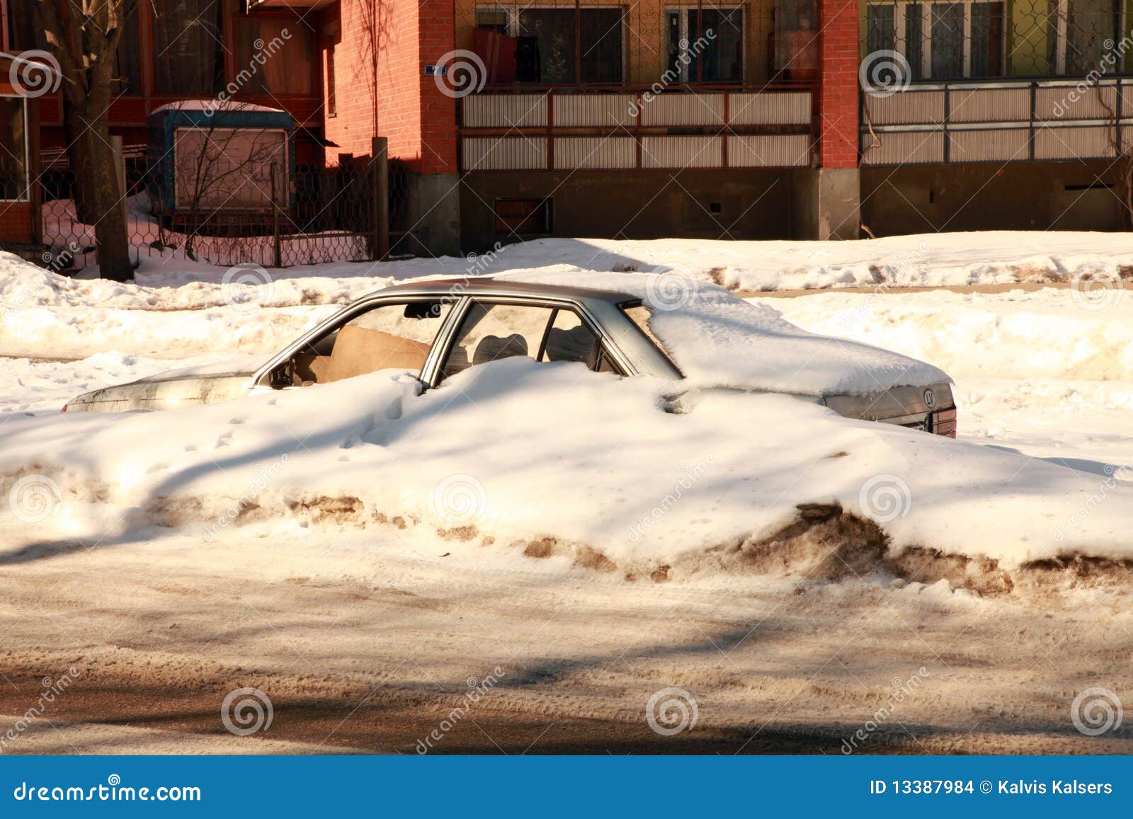 Car under snow stock photo. Image of snowflake, season 13387984