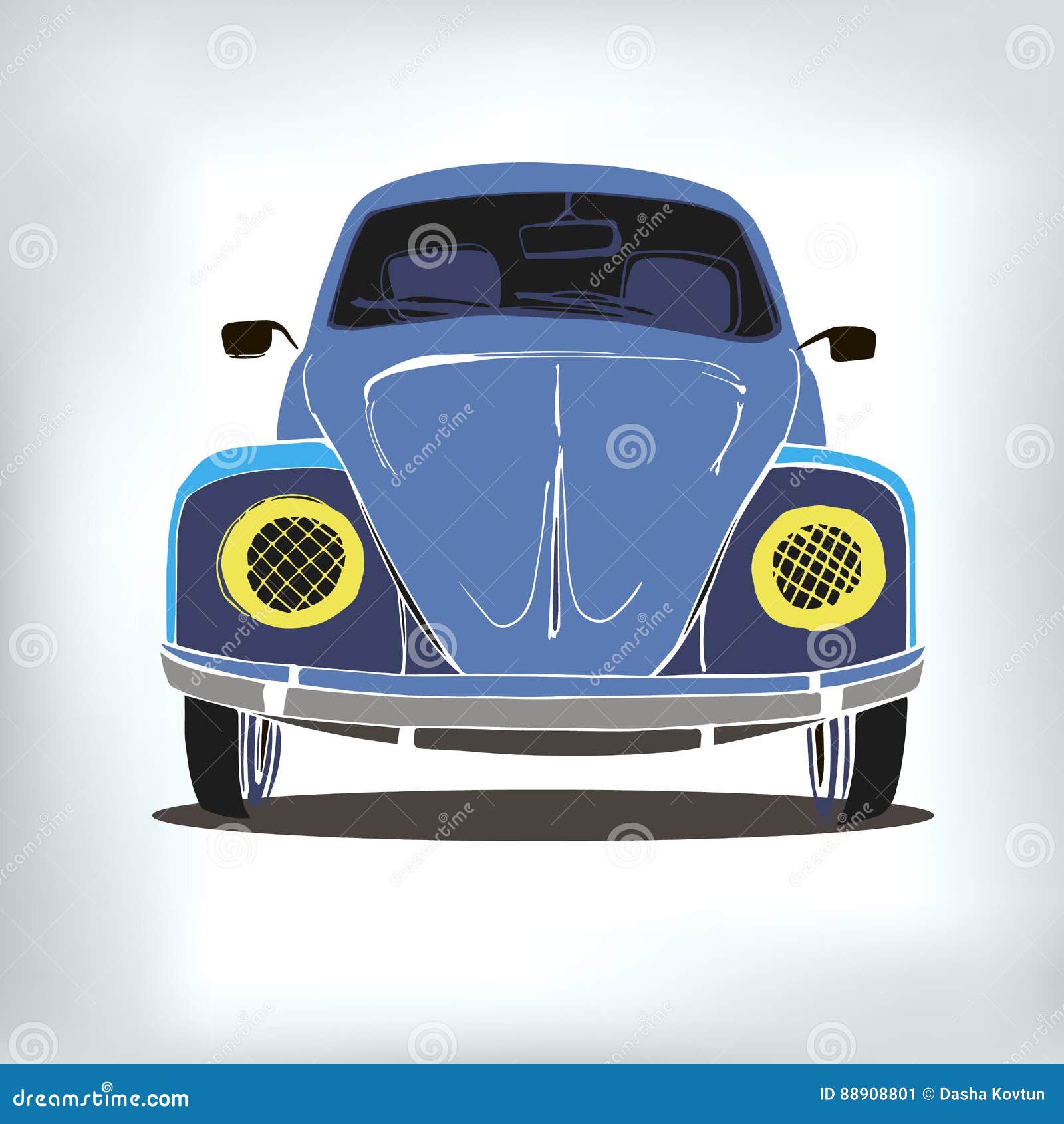Download drawing Volkswagen Beetle Coupe 1970 in ai pdf png svg formats