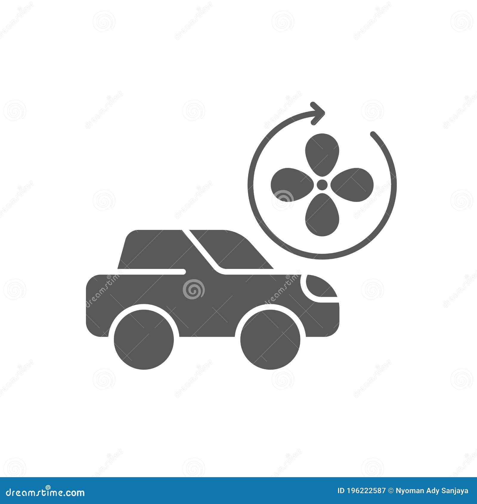 Car Ventilation System Vector Icon Symbol Isolated On White Background