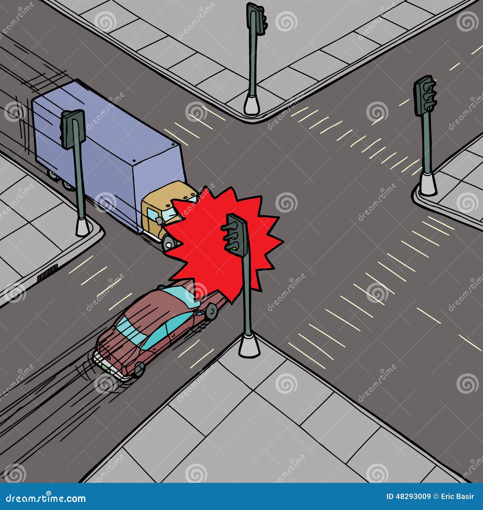 Car Versus Truck stock vector. Illustration of sidewalk 48293009