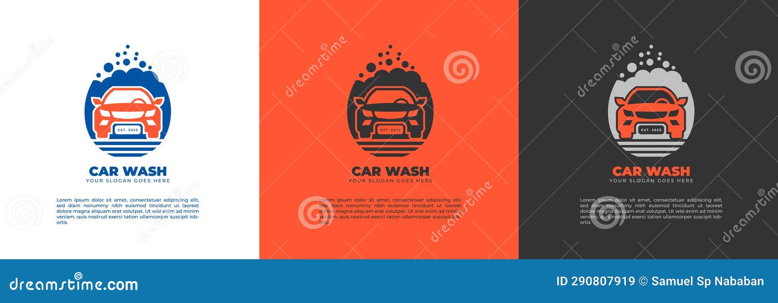 Car Wash Business Concept Logo Vector Template. Automotive Cleaning