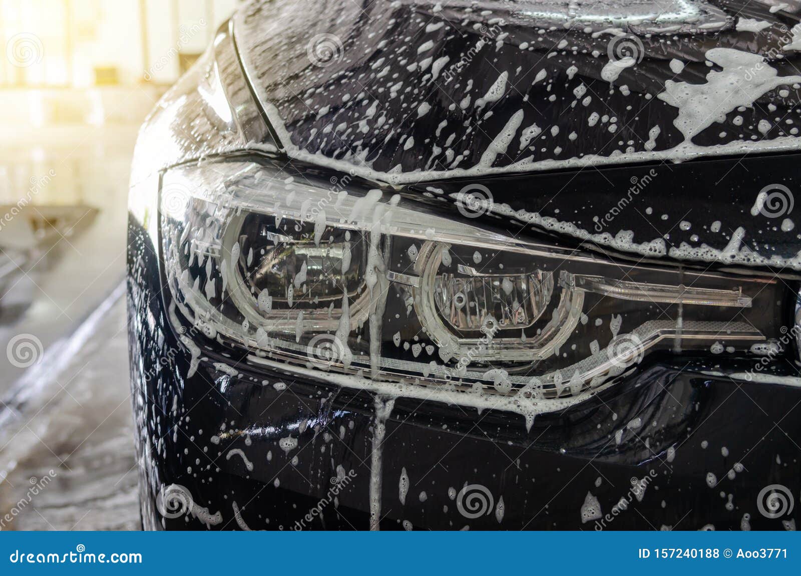 Car wash bubbles stock photo. Image of service, shiny 157240188