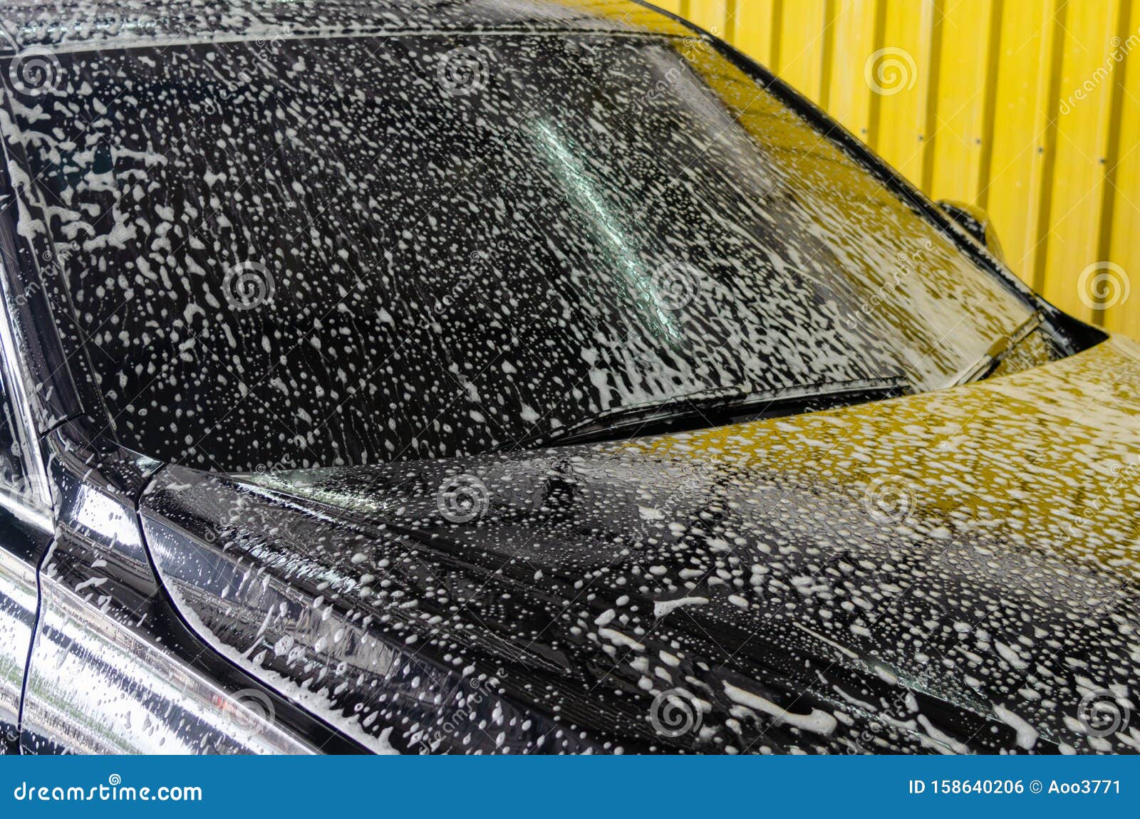 Car wash bubbles stock photo. Image of commercial, transparent 158640206