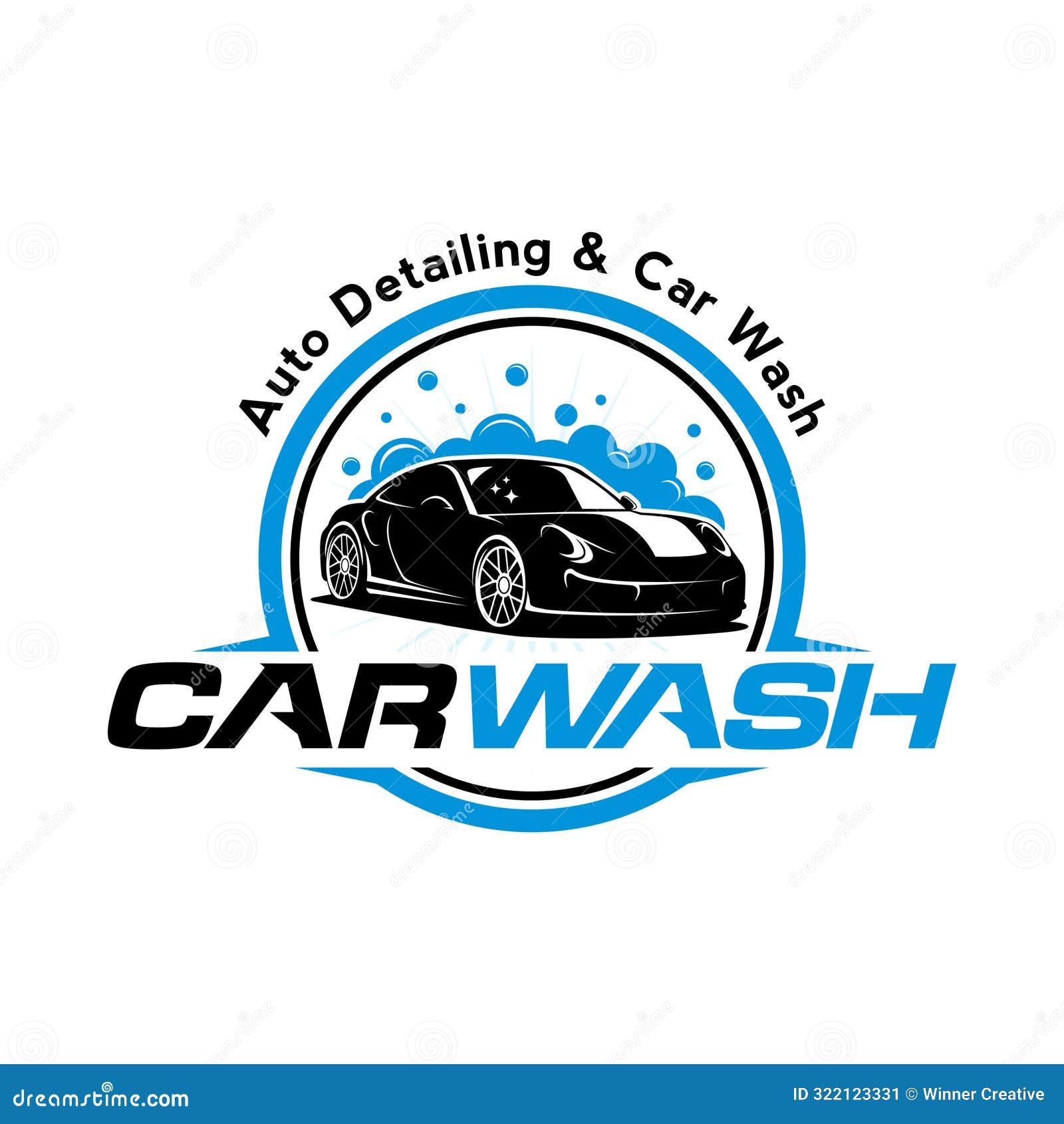 Car Wash and Car Detailing Logo Design Vector Stock Illustration