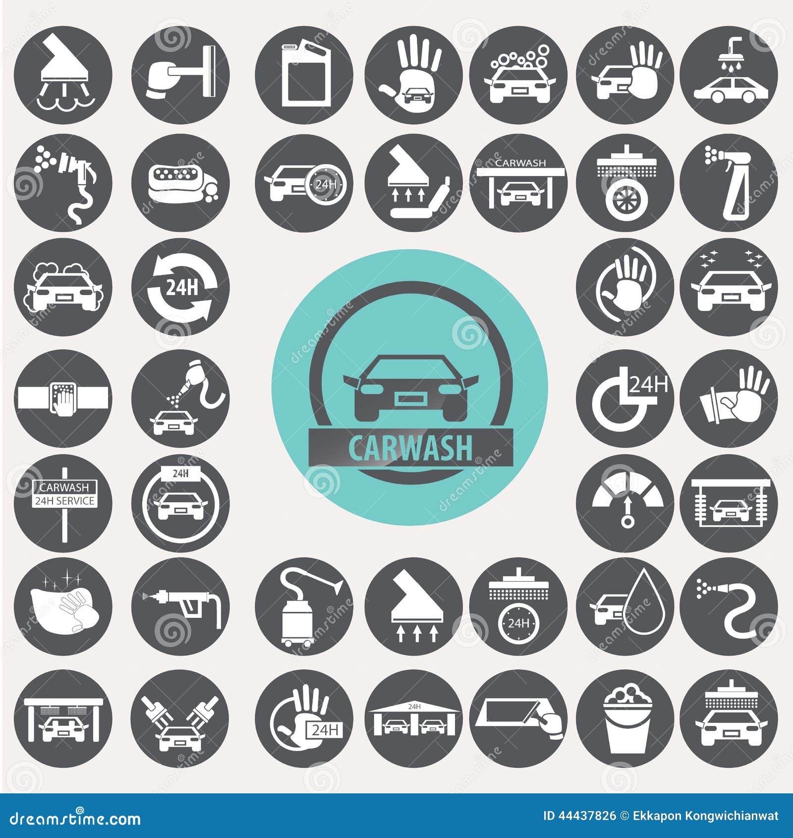 car wash icons set.