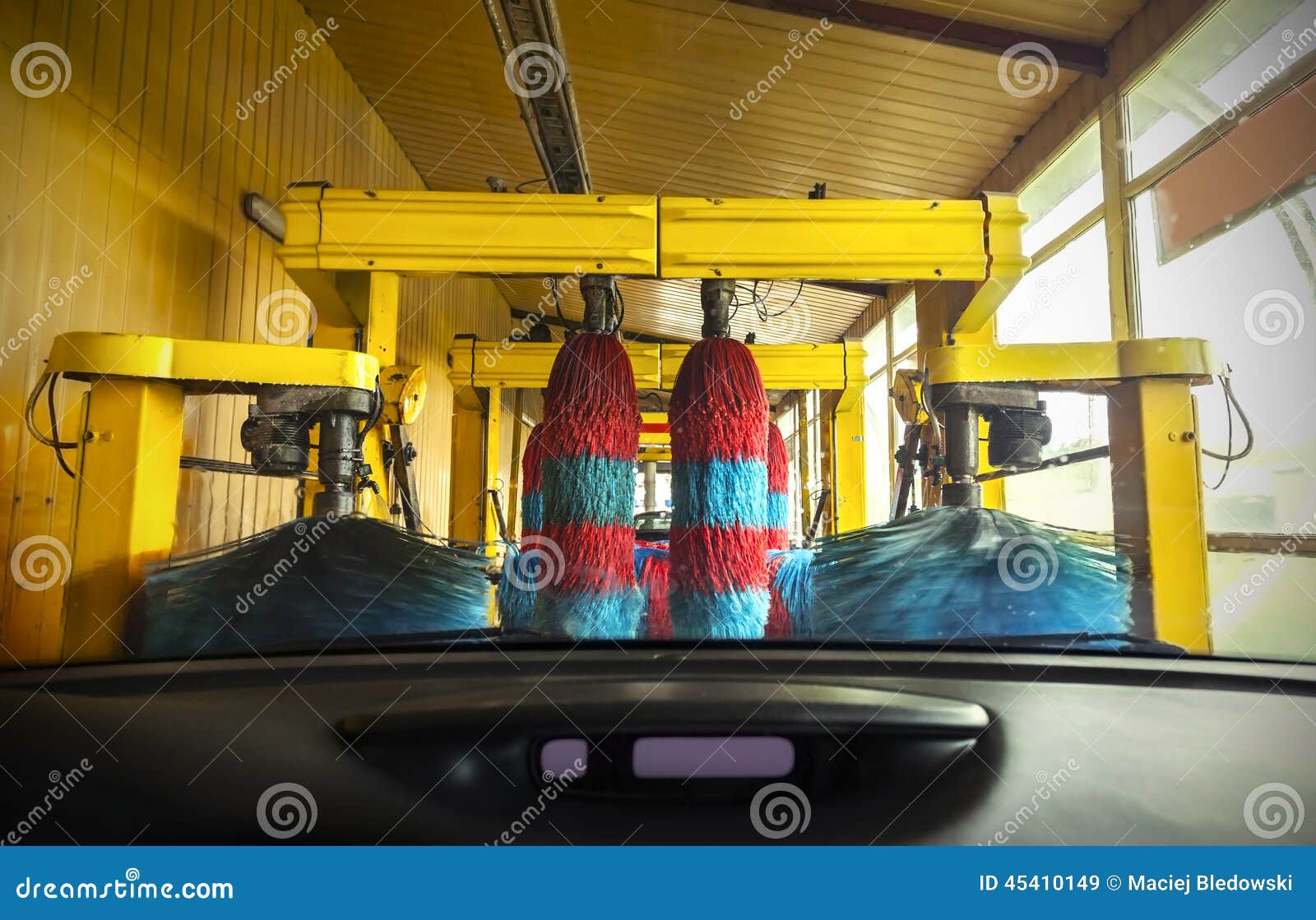 Car Wash from Inside a Car during the Wash Stock Image Image of