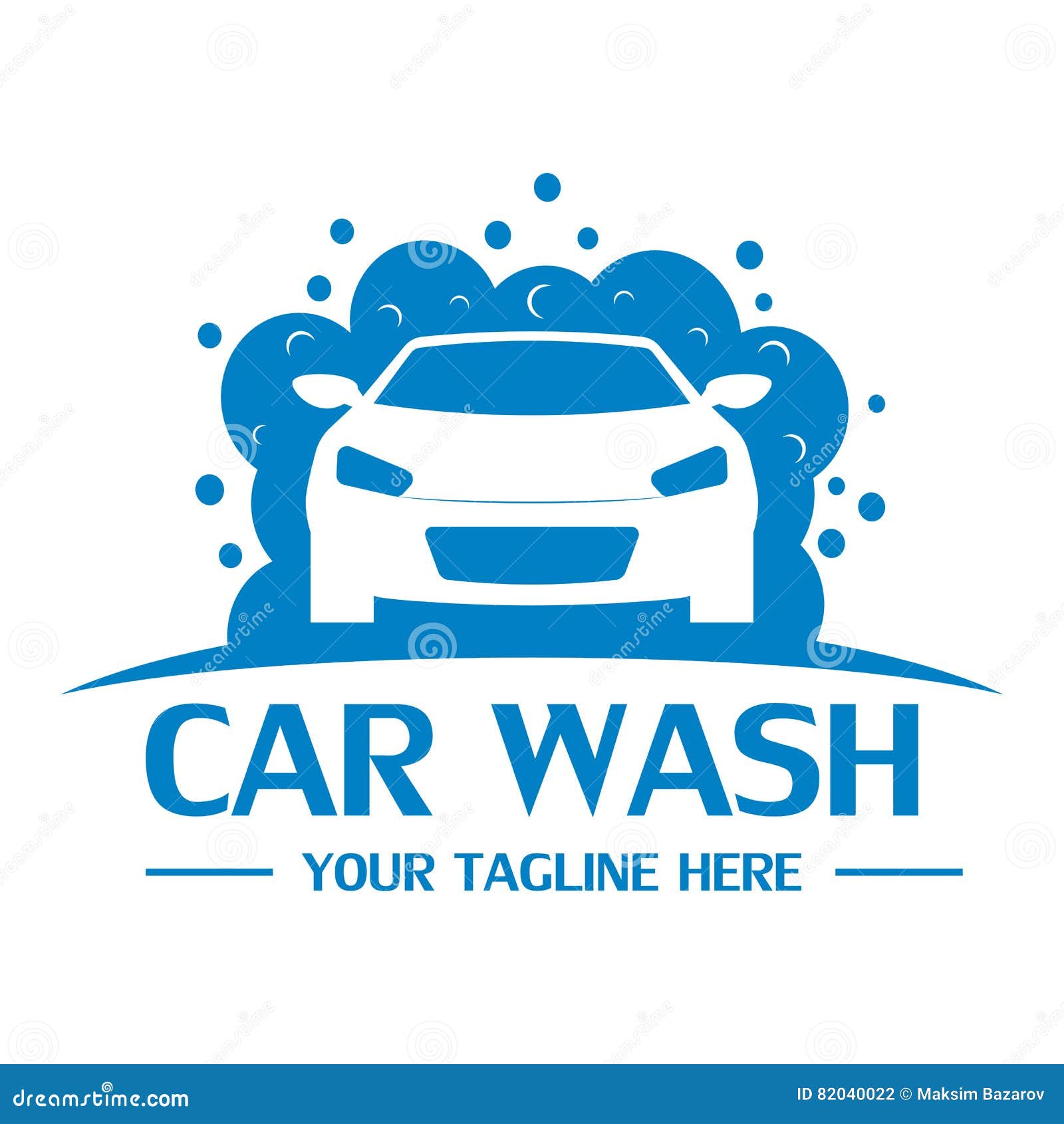 Car Wash Logo Design Template Stock Vector Illustration Of Blue