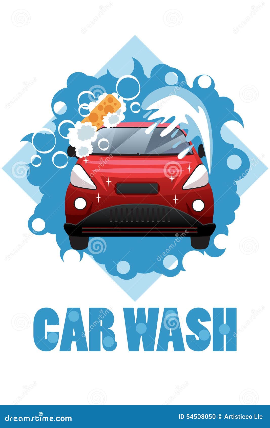 Car Wash Poster Stock Vector - Image: 54508050