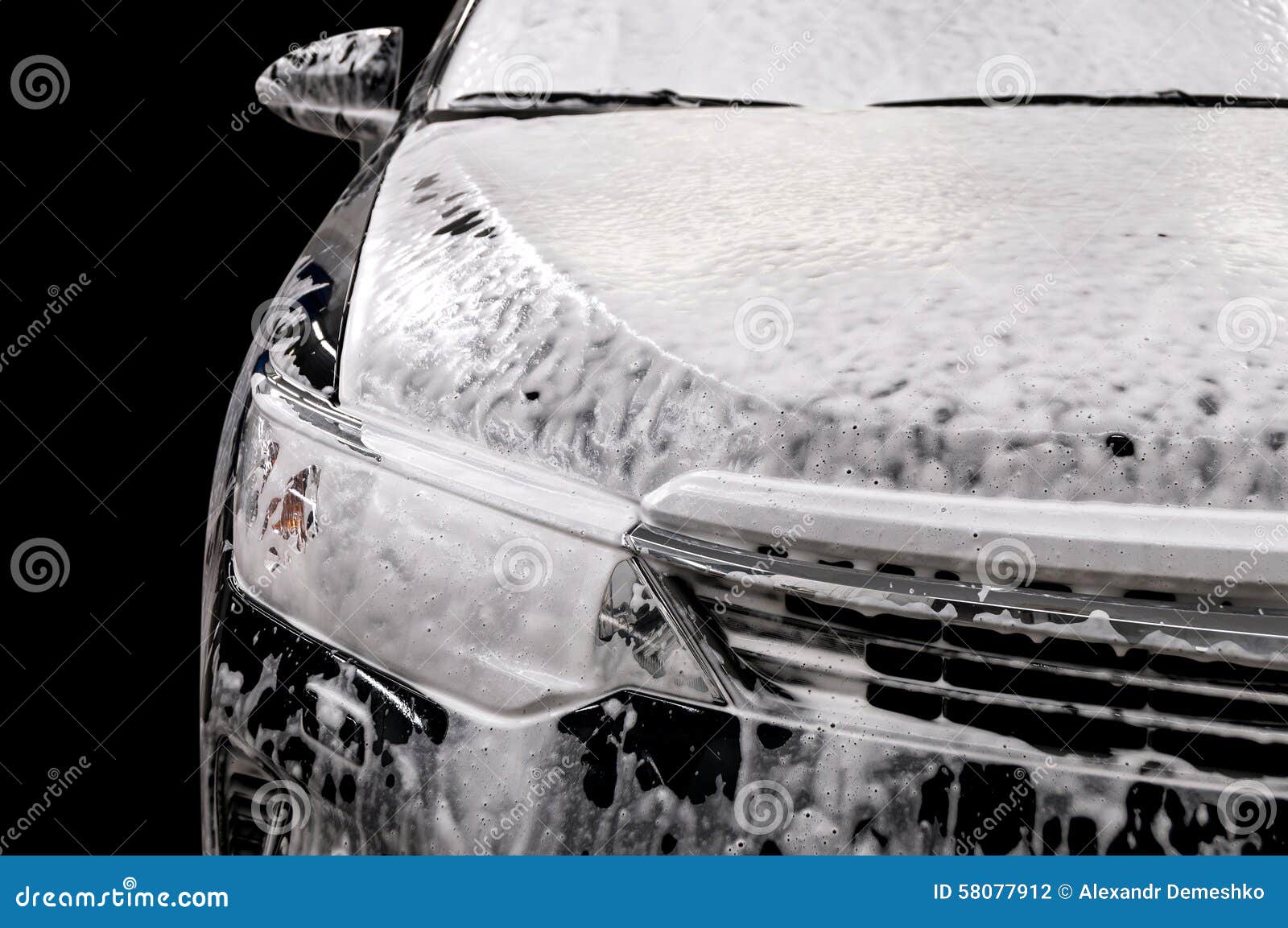 Car wash with soap. stock photo. Image of equipment, glassy 58077912