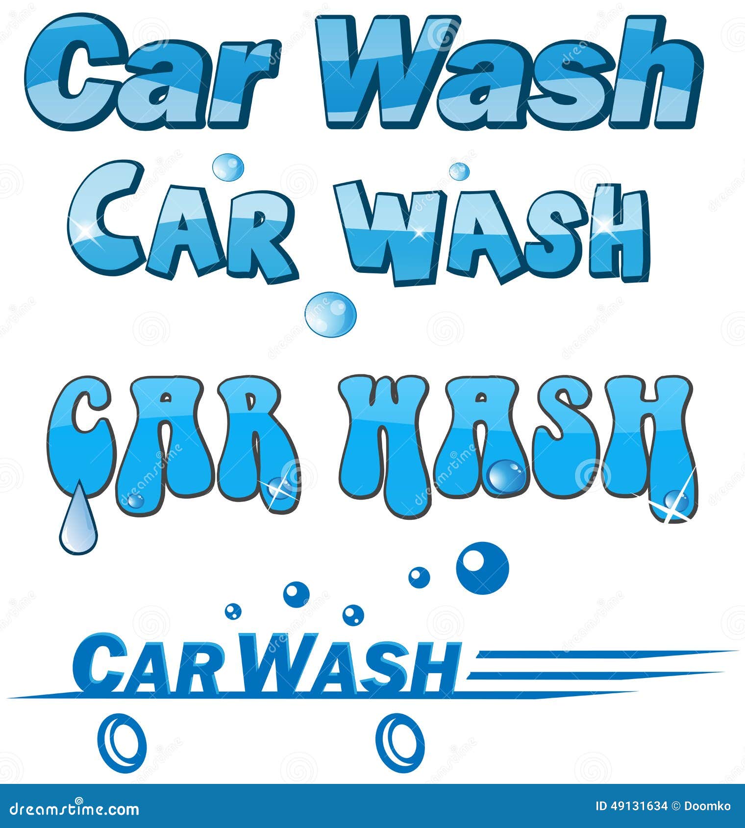 Car Wash Symbol Set Isolated On White Stock Vector Image 49131634
