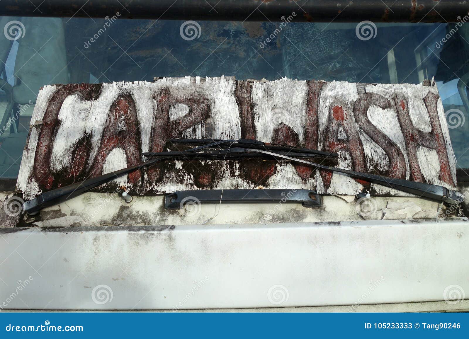 Car Wash Words on Dirty Car Window Stock Image Image of greasy