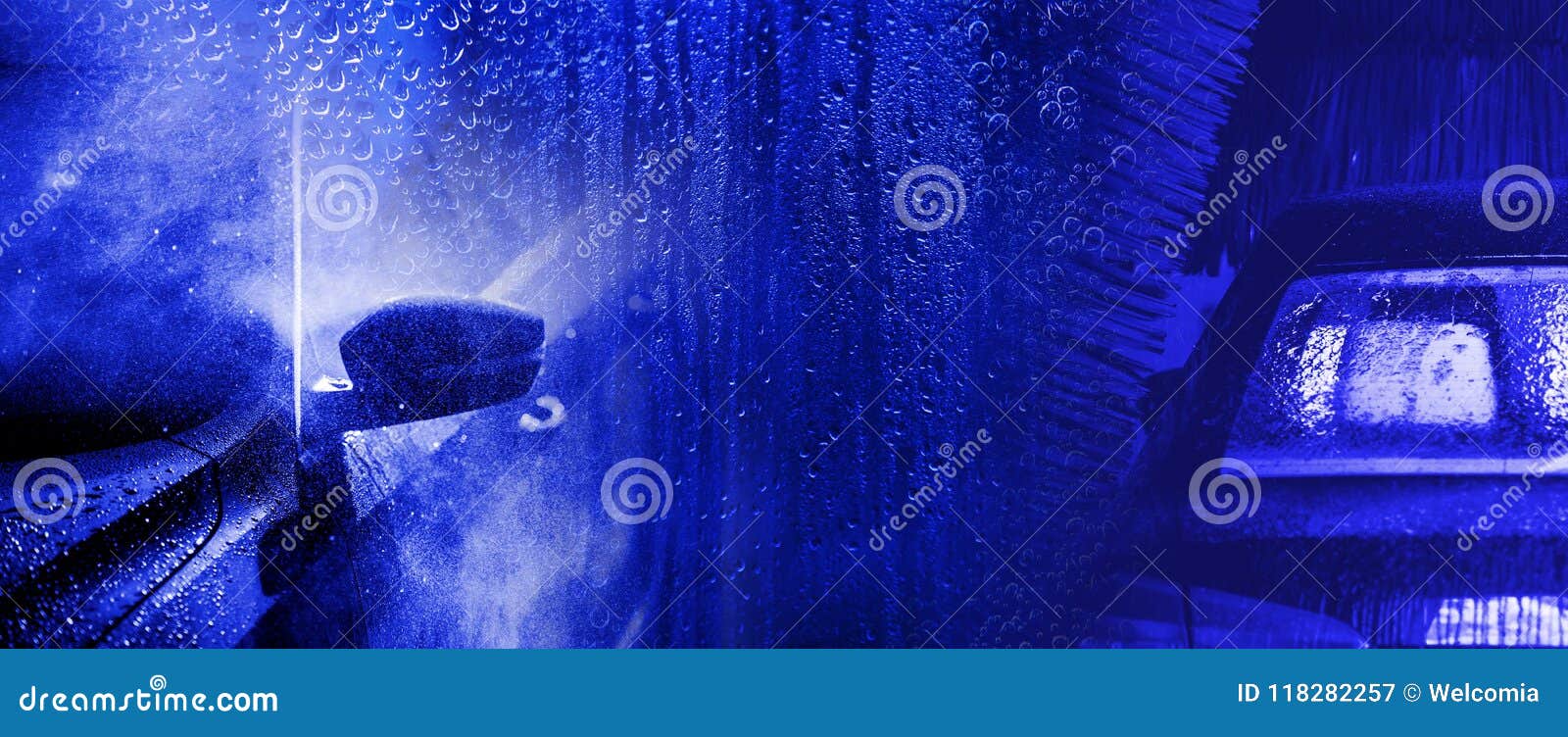 Car Washing Blue Banner stock image. Image of headlamp - 118282257