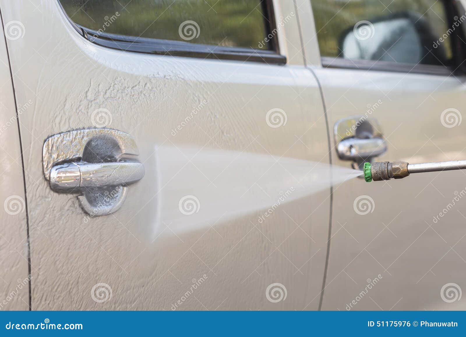 Car Washing with High Pressure Water Jet Stock Photo Image of blue