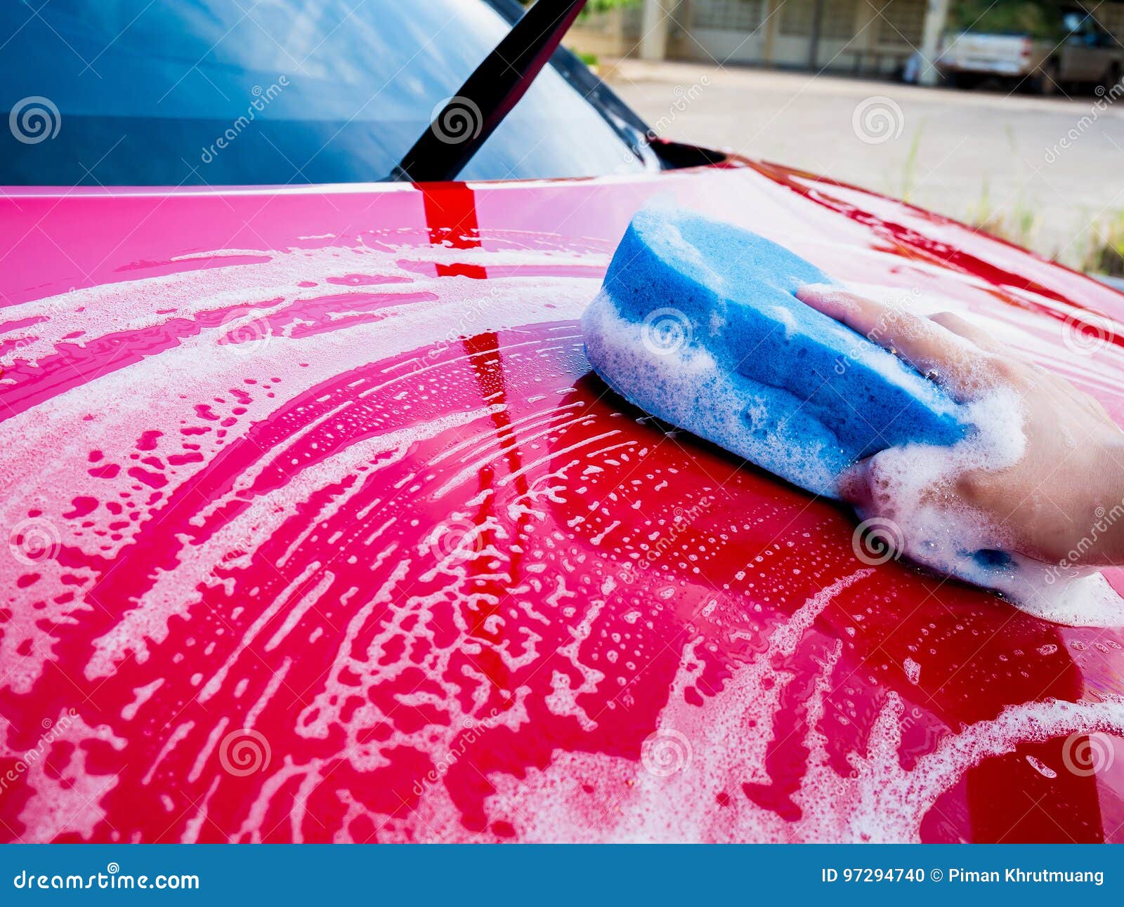 Car washing stock photo. Image of business, urban, automobile 97294740