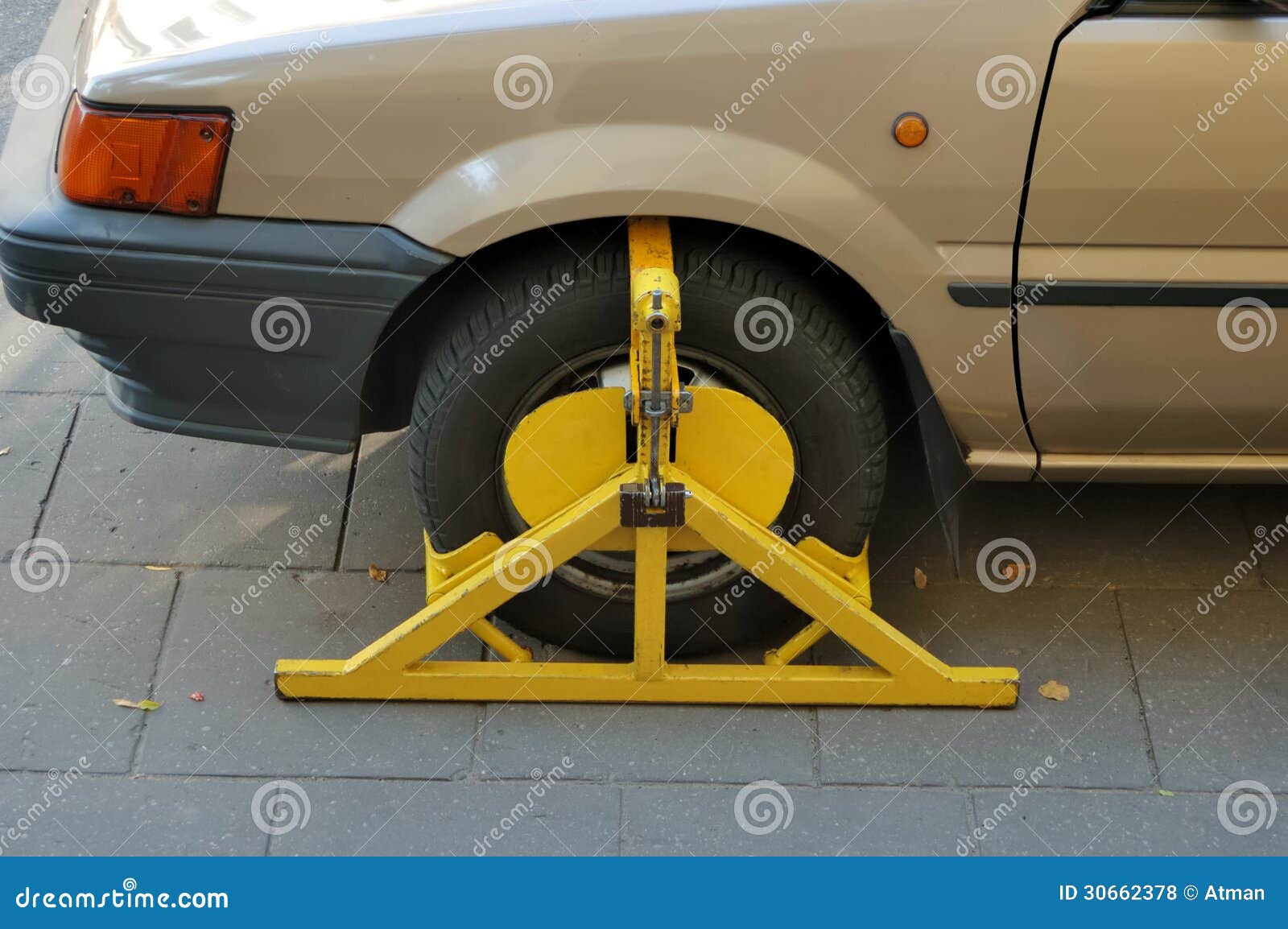 Car with Wheel Clamp stock photo. Image of traffic, wheel 30662378