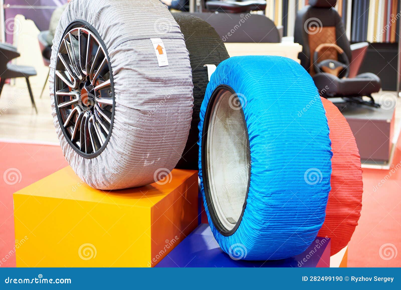 Car Wheel Covers on Display Stock Photo Image of drive, automotive