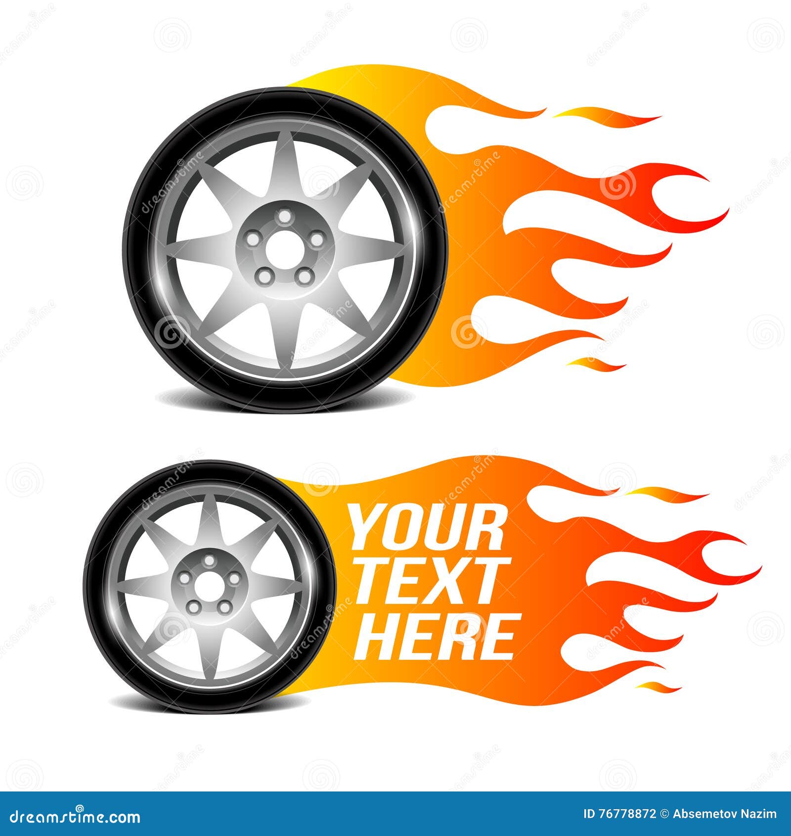 Logo Of Wheel With Fire. Stock Photo | CartoonDealer.com #81660006