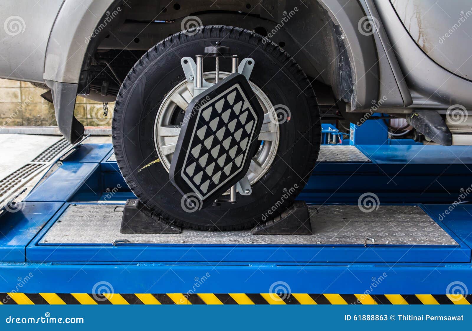 Car Wheel Fixed with Computerized Stock Image Image of computerized