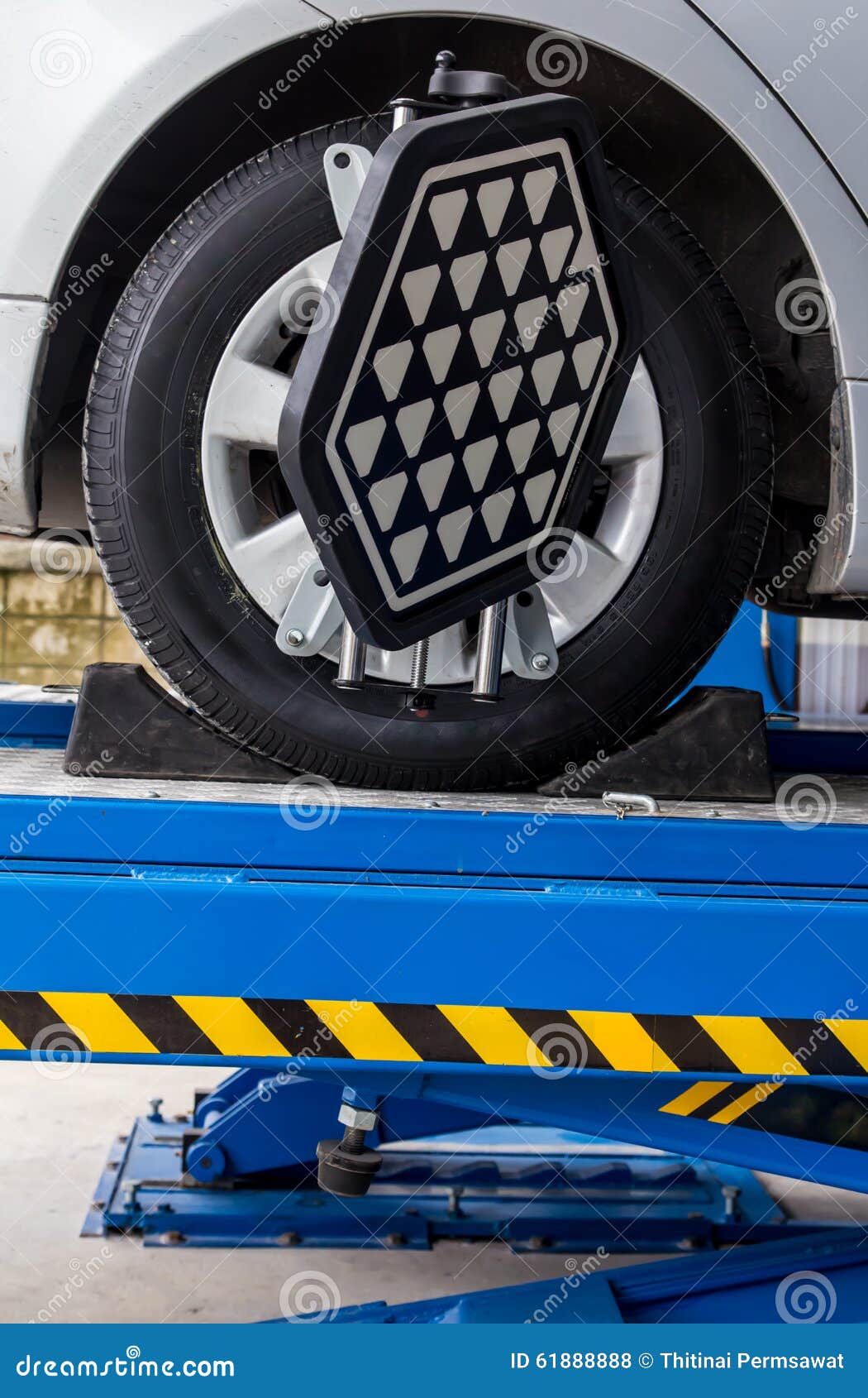 Car Wheel Fixed with Computerized Stock Photo Image of adjustment