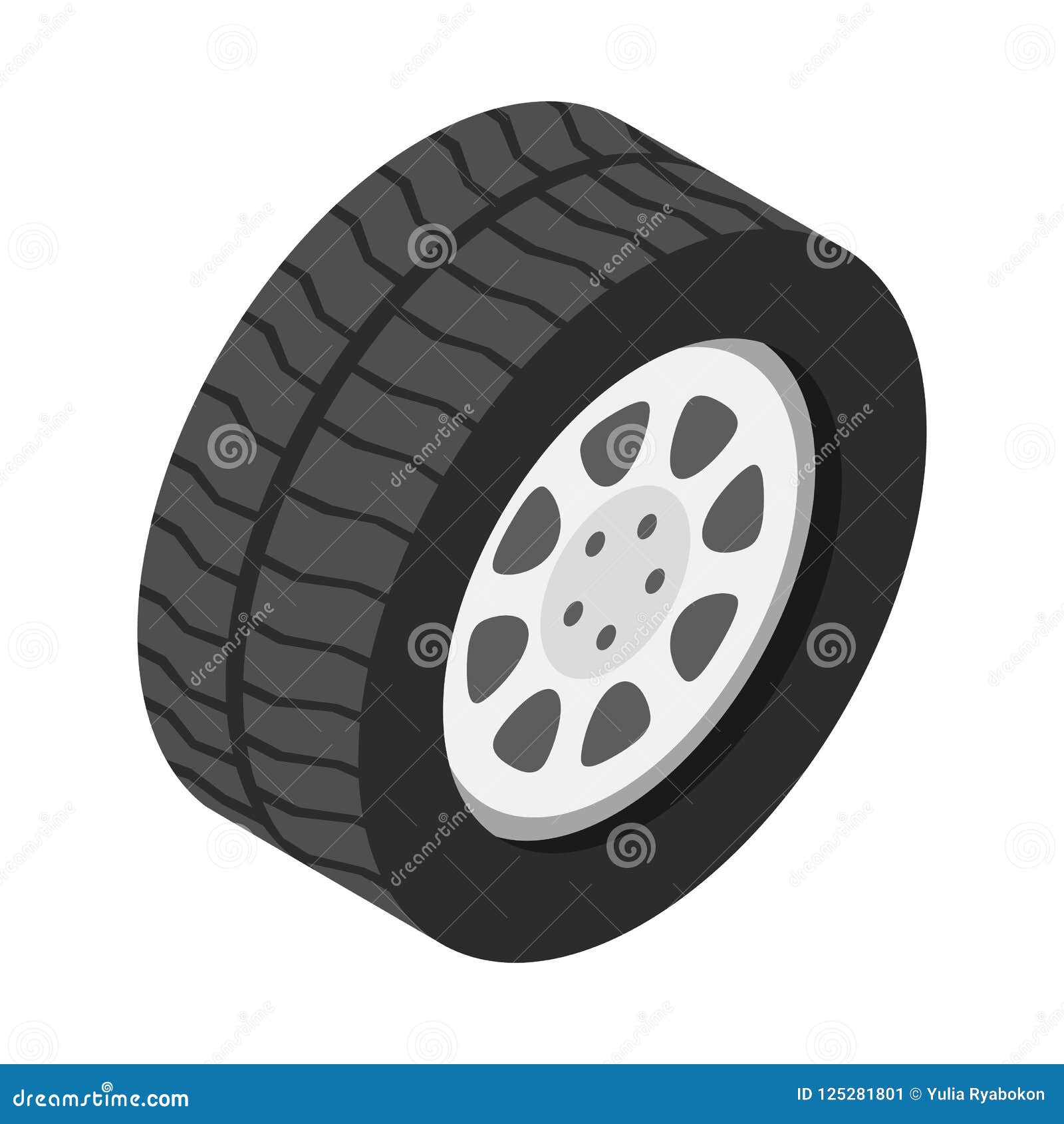 Car Wheel Isometric 3d Icon Stock Illustration - Illustration of shiny ...