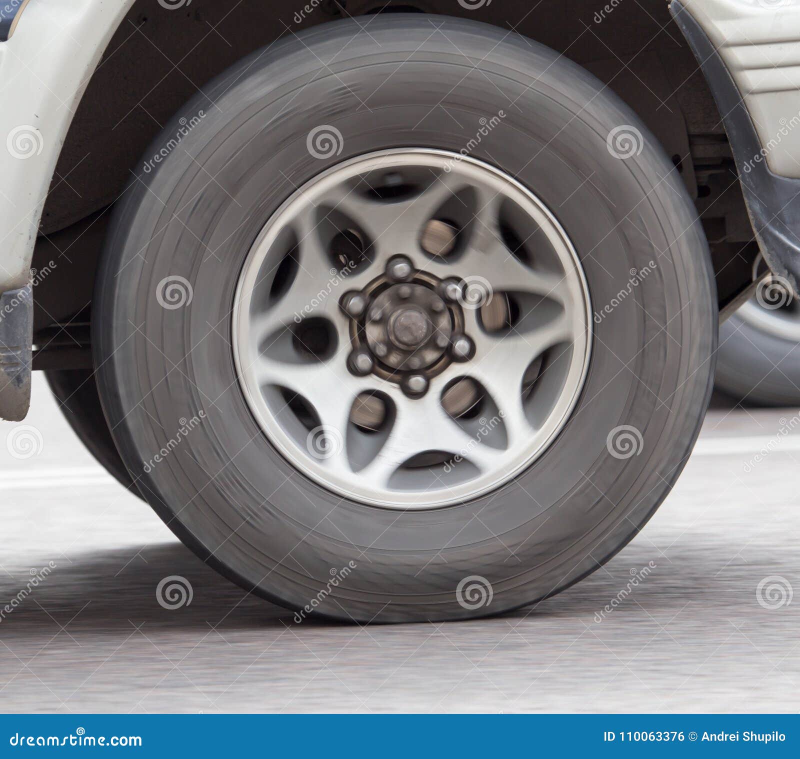 Car Wheel in Motion on the Road Stock Photo Image of fast, tire