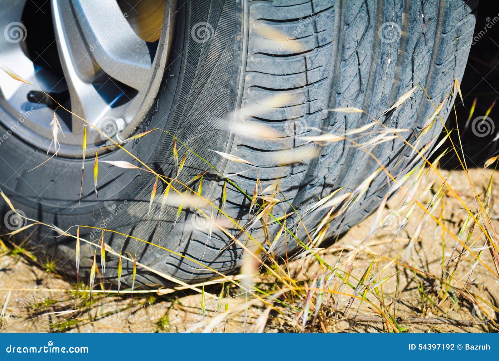 Car wheels on sand stock photo. Image of tires, disk 54397192