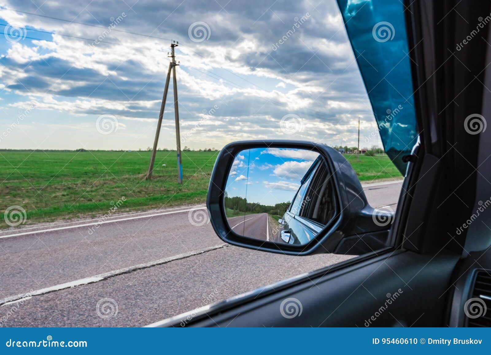 Car window mirror stock photo. Image of perspective, light 95460610