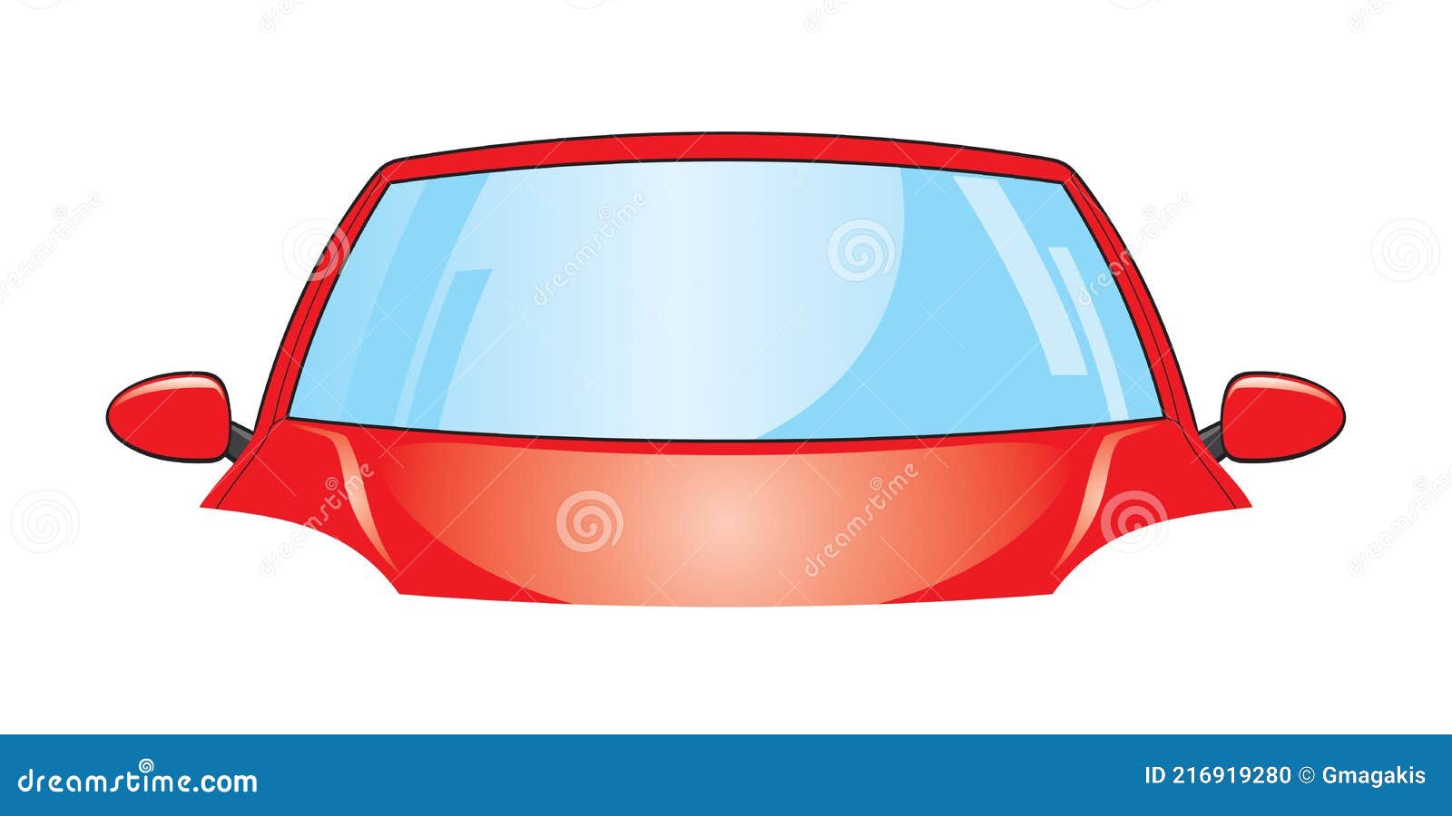 Car Windshield Area Isolated on White Background Stock Illustration