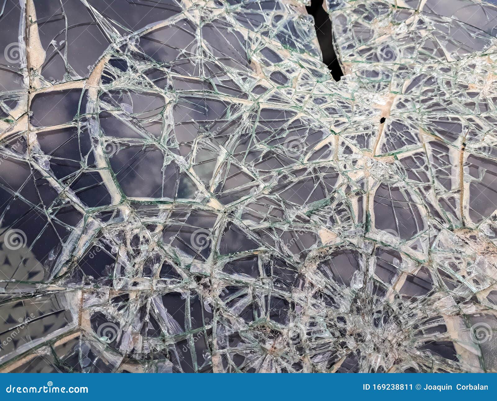 Car Windshield Shattered with Stones by Vandals Stock Image Image of