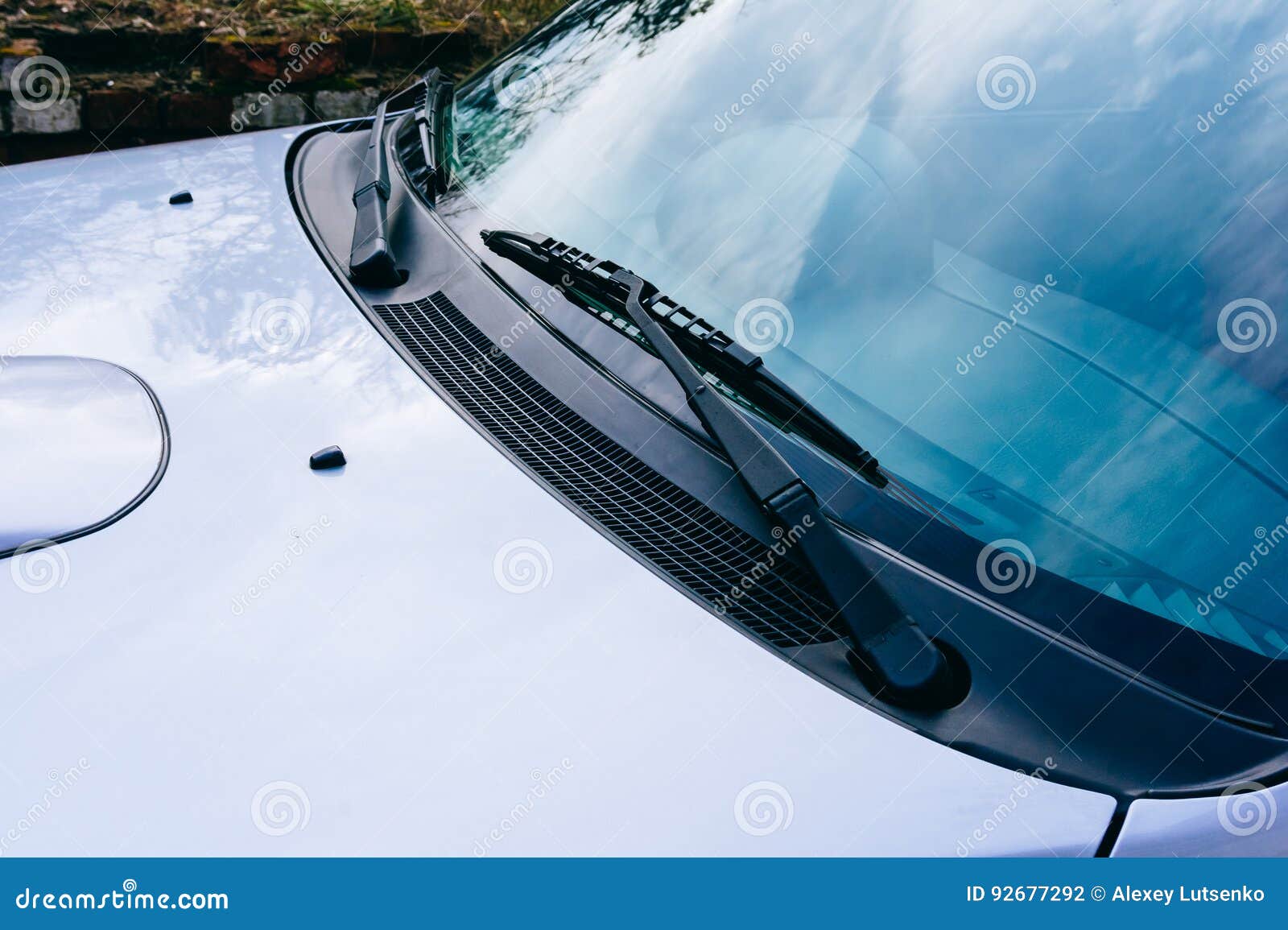 Car windshield wipers stock photo. Image of metal, brown 92677292