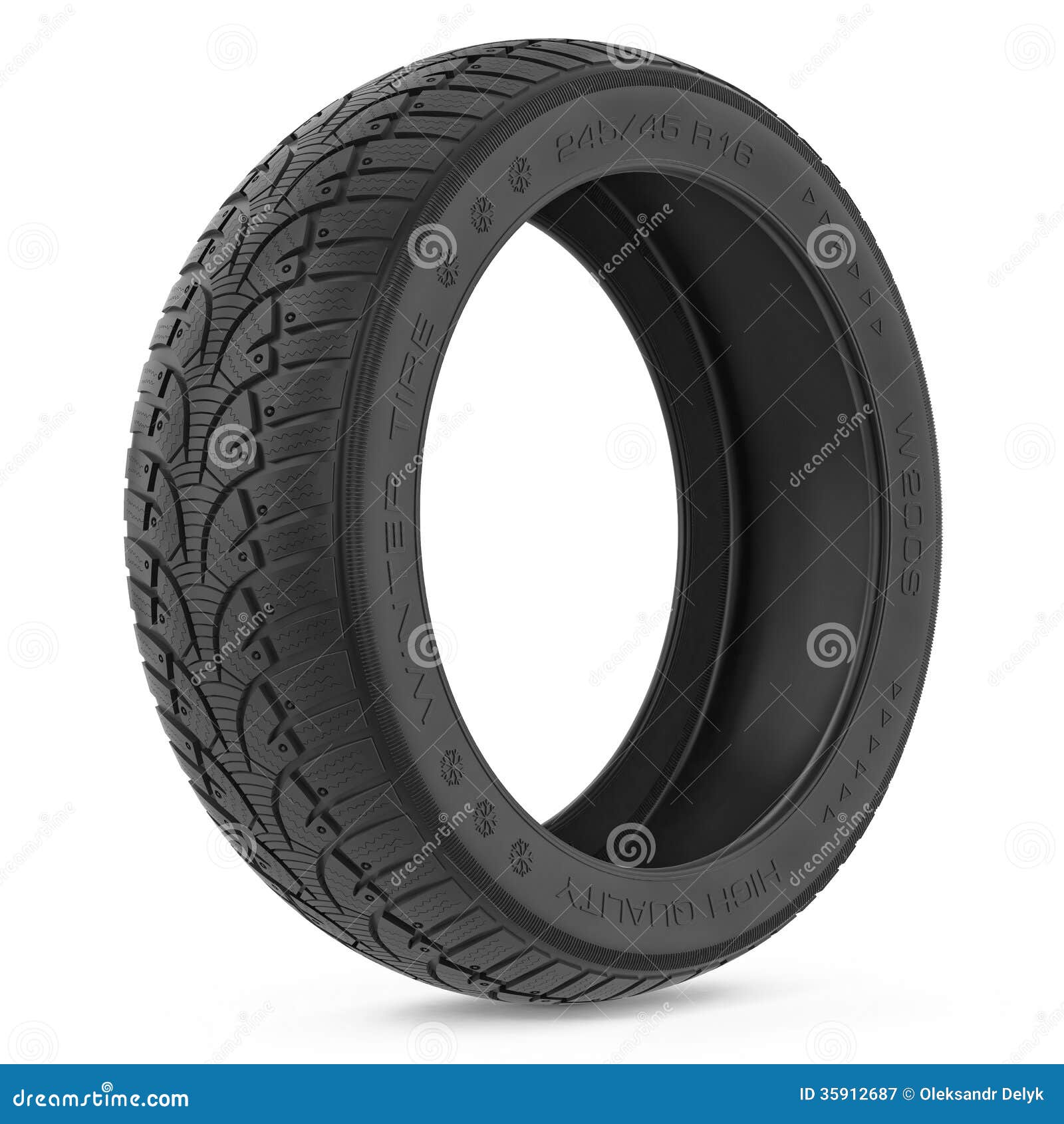 Car Winter Tire. Isolated on White Background Stock Illustration