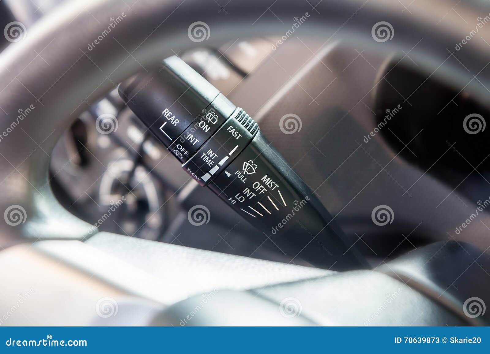Car wiper control stick stock image. Image of detail 70639873