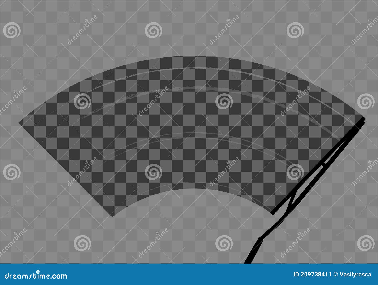 Car Wiper Windshield Winter Clean Front Window Background. Vector