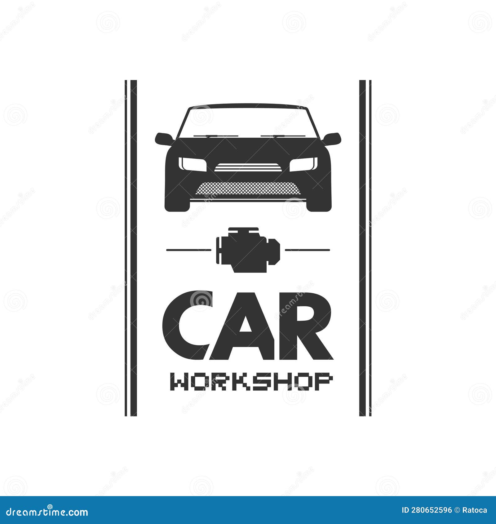 Car workshop illustration stock vector. Illustration of technology