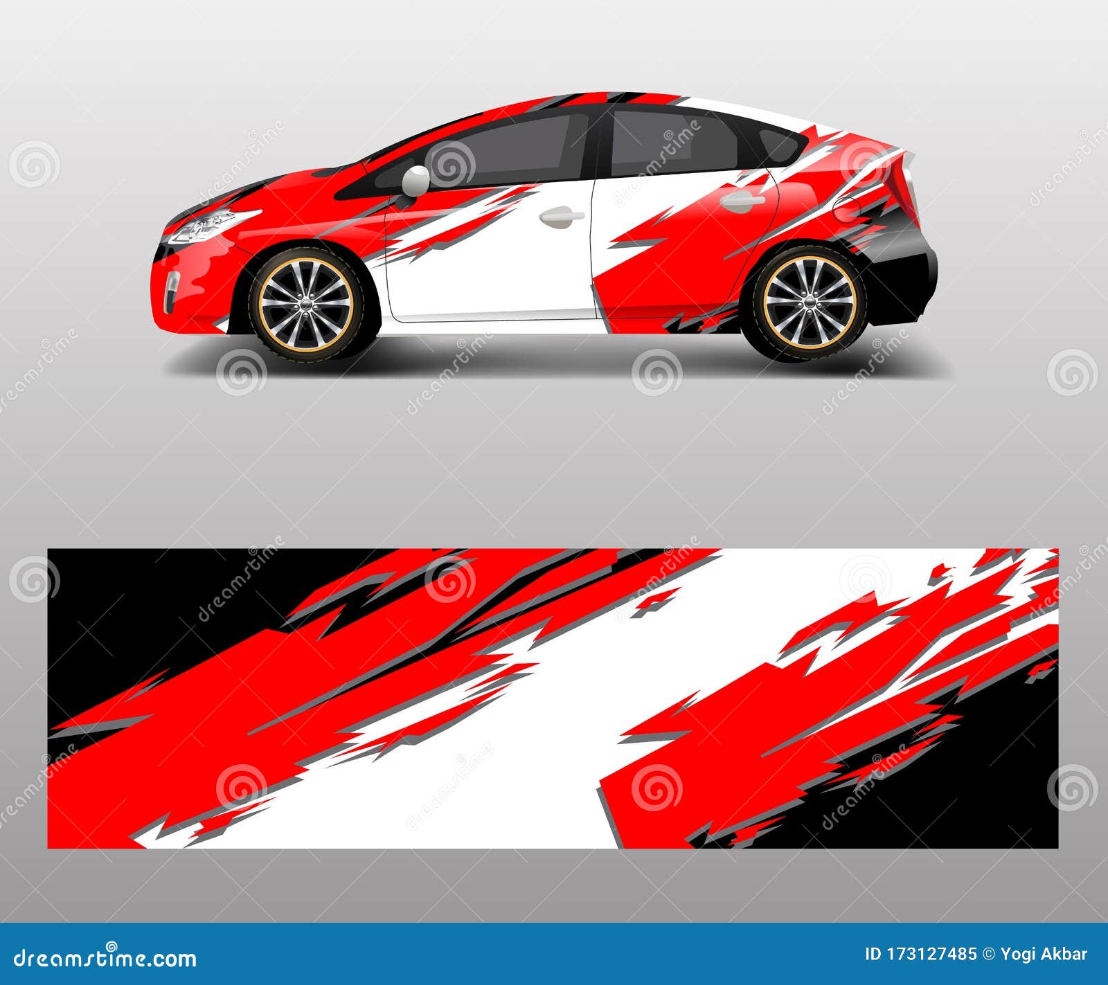 Car Wrap Decal Design Vector Graphic Abstract Racing Designs For Vehicle Rally Race Adventure Template Design Vector Stock Vector Illustration Of Livery Auto 173127485