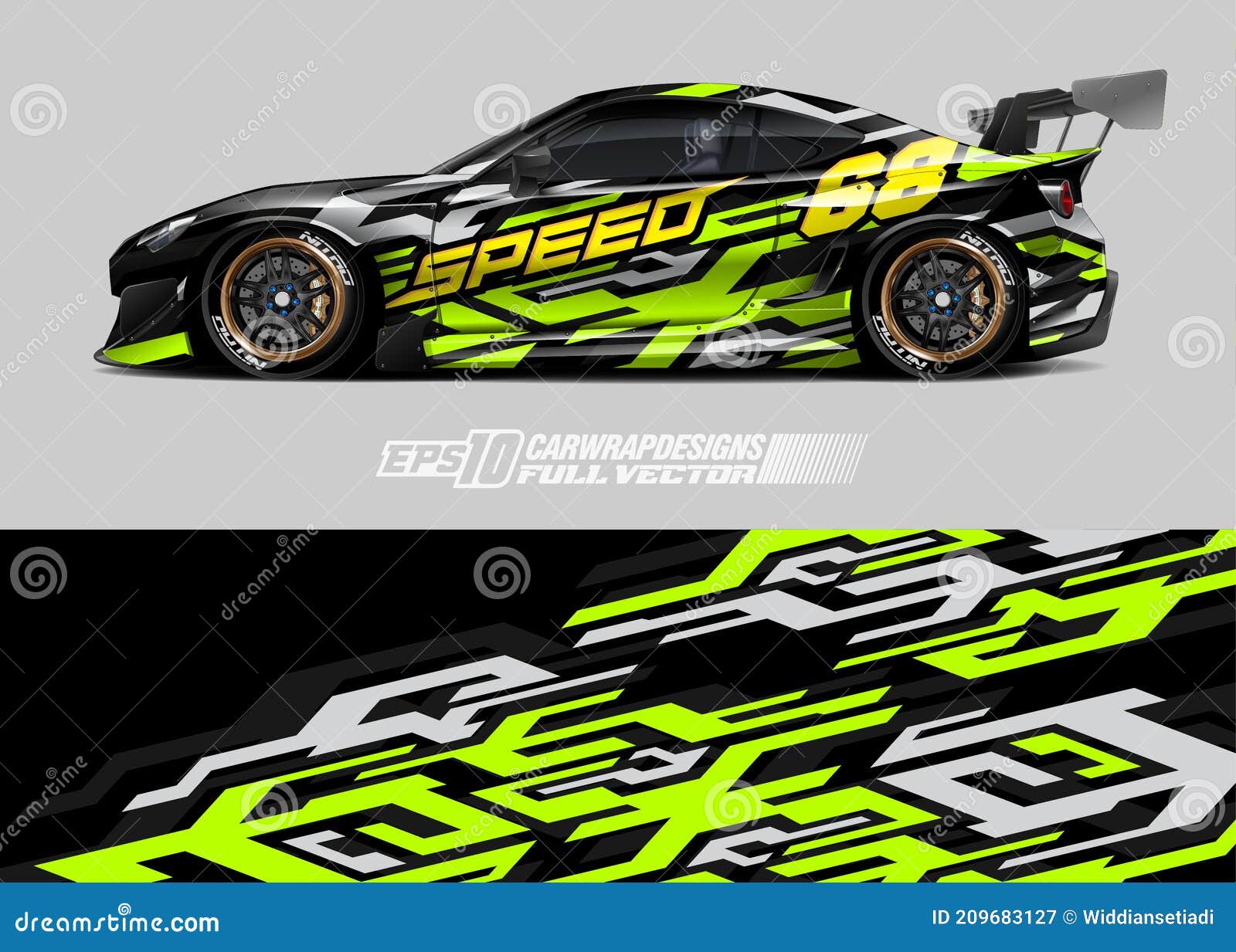 Car wrap kit and vinyl Royalty Free Vector Image