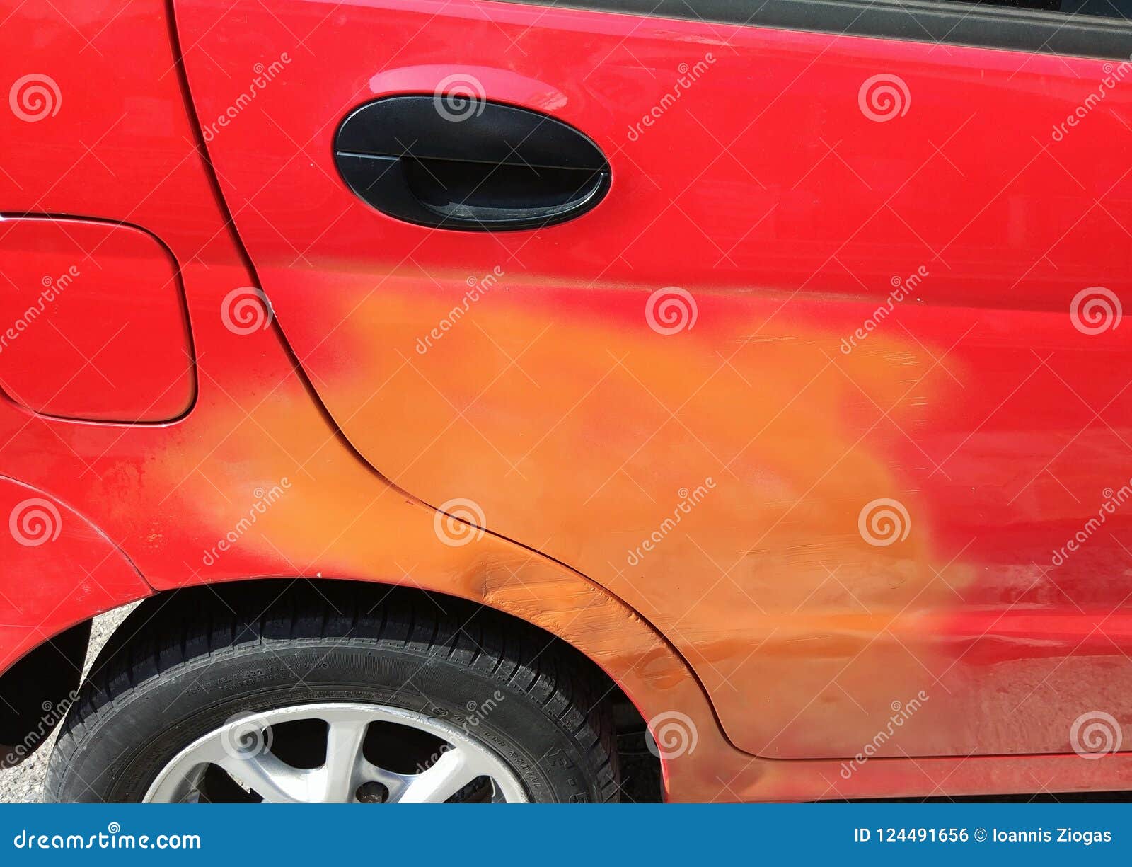 red orange color car