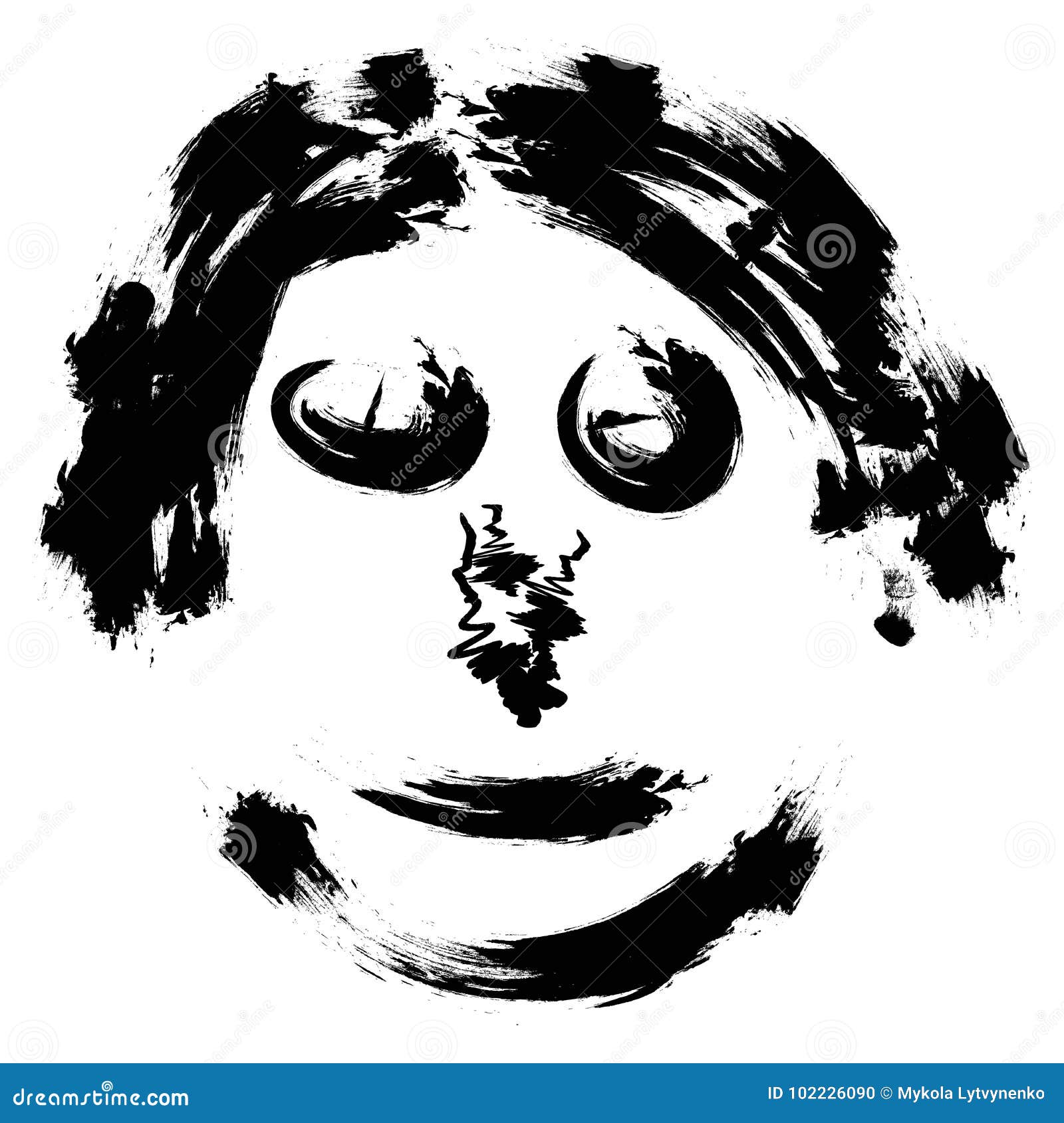 A Cara Abstrata, Homem Assustador Do Retrato Da Cara Do Vetor Da Escova Da  Tração Da Mão, Crianças Assustadores Em Dia Das Bruxas Ilustração do Vetor  - Ilustração de partido, cartaz: 102226090